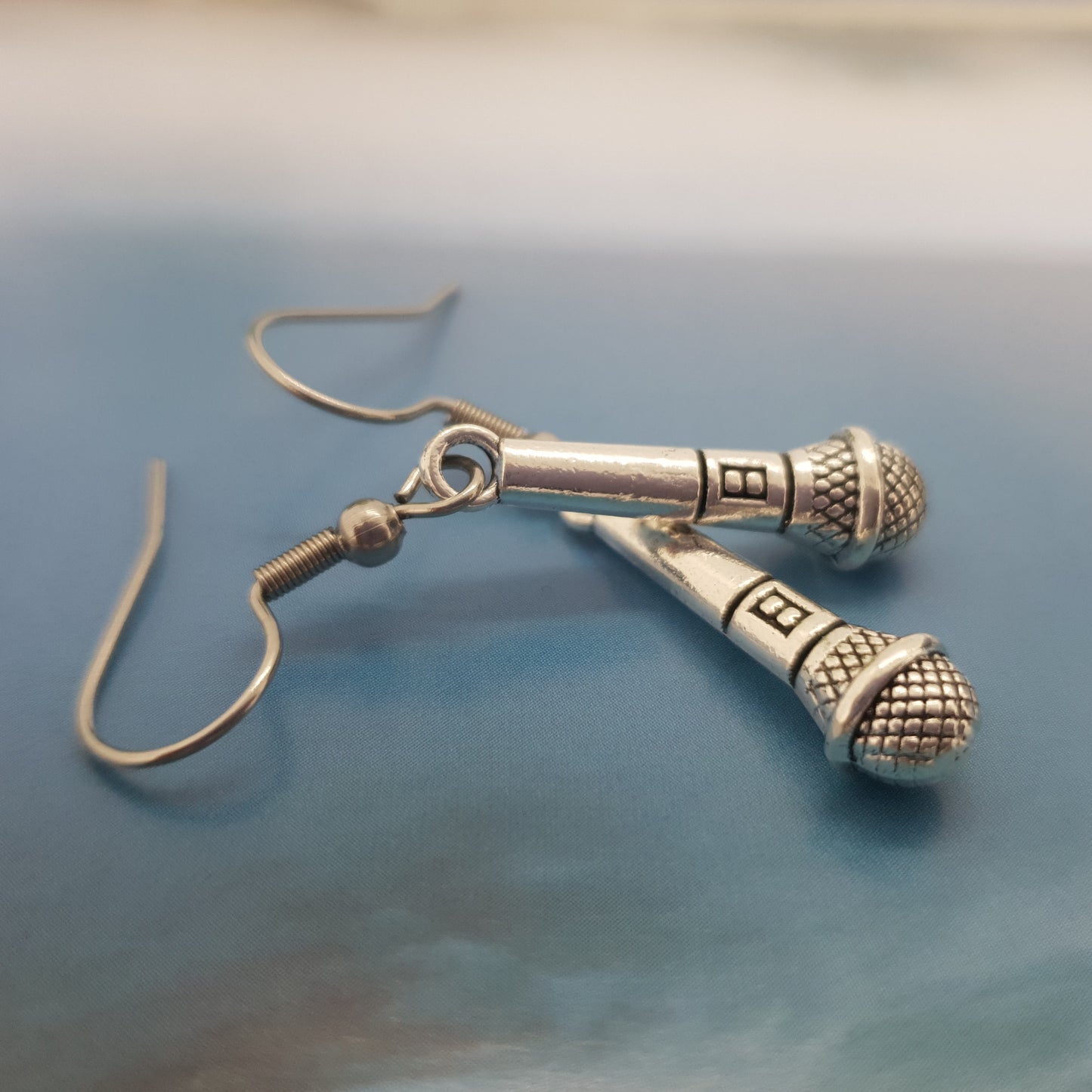 Antique Silver Microphone Earrings