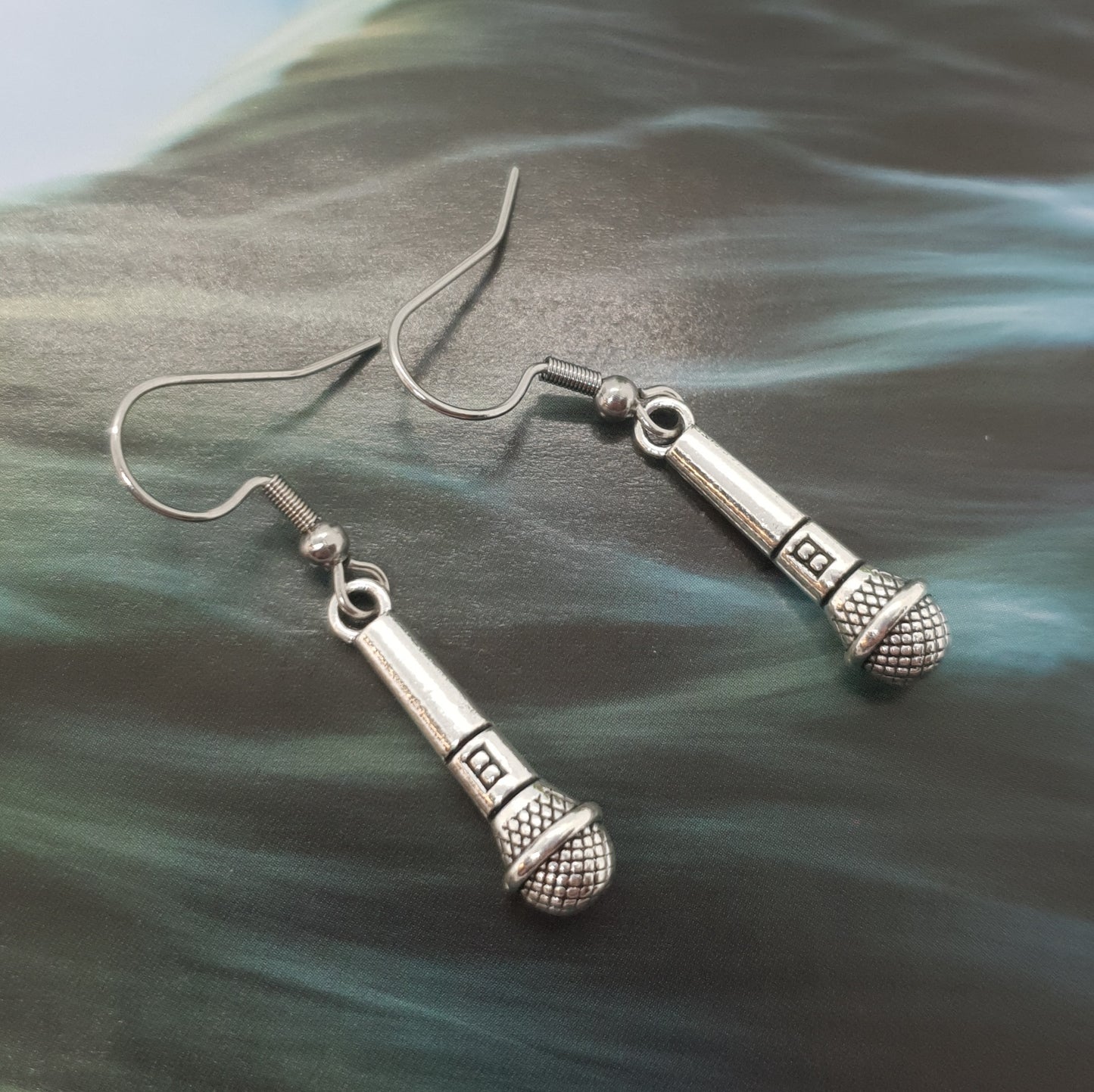 Antique Silver Microphone Earrings