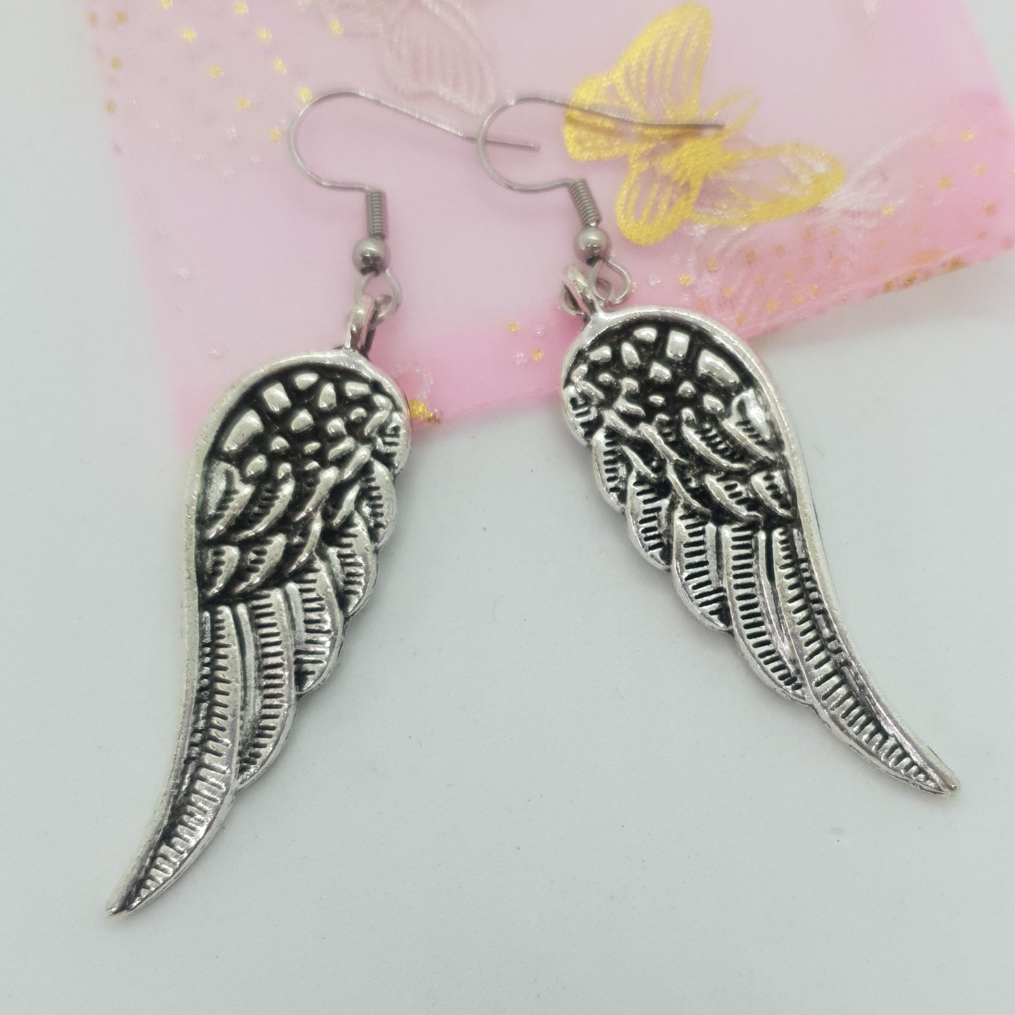 Antique Silver Angel Wing Earrings