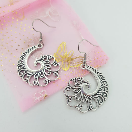 Filigree Spiral Phoenix Earrings