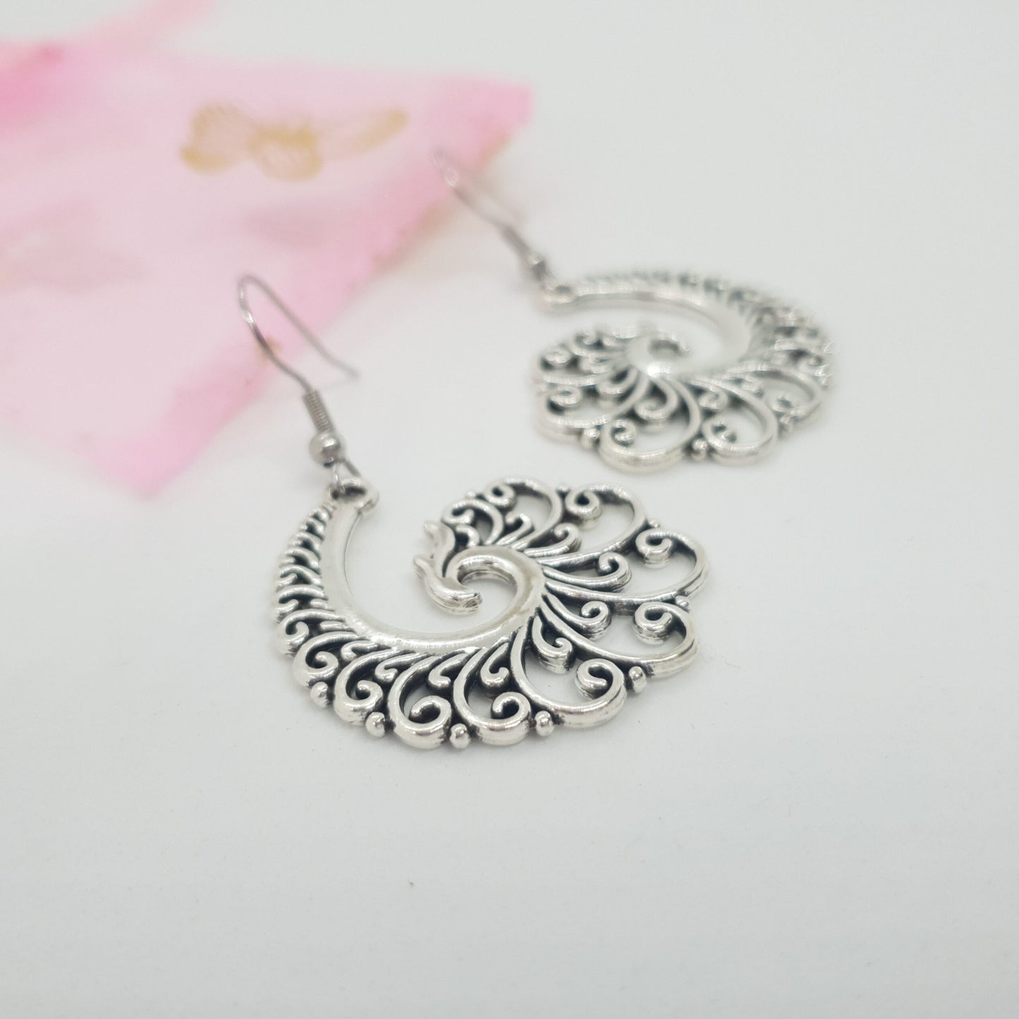 Filigree Spiral Phoenix Earrings