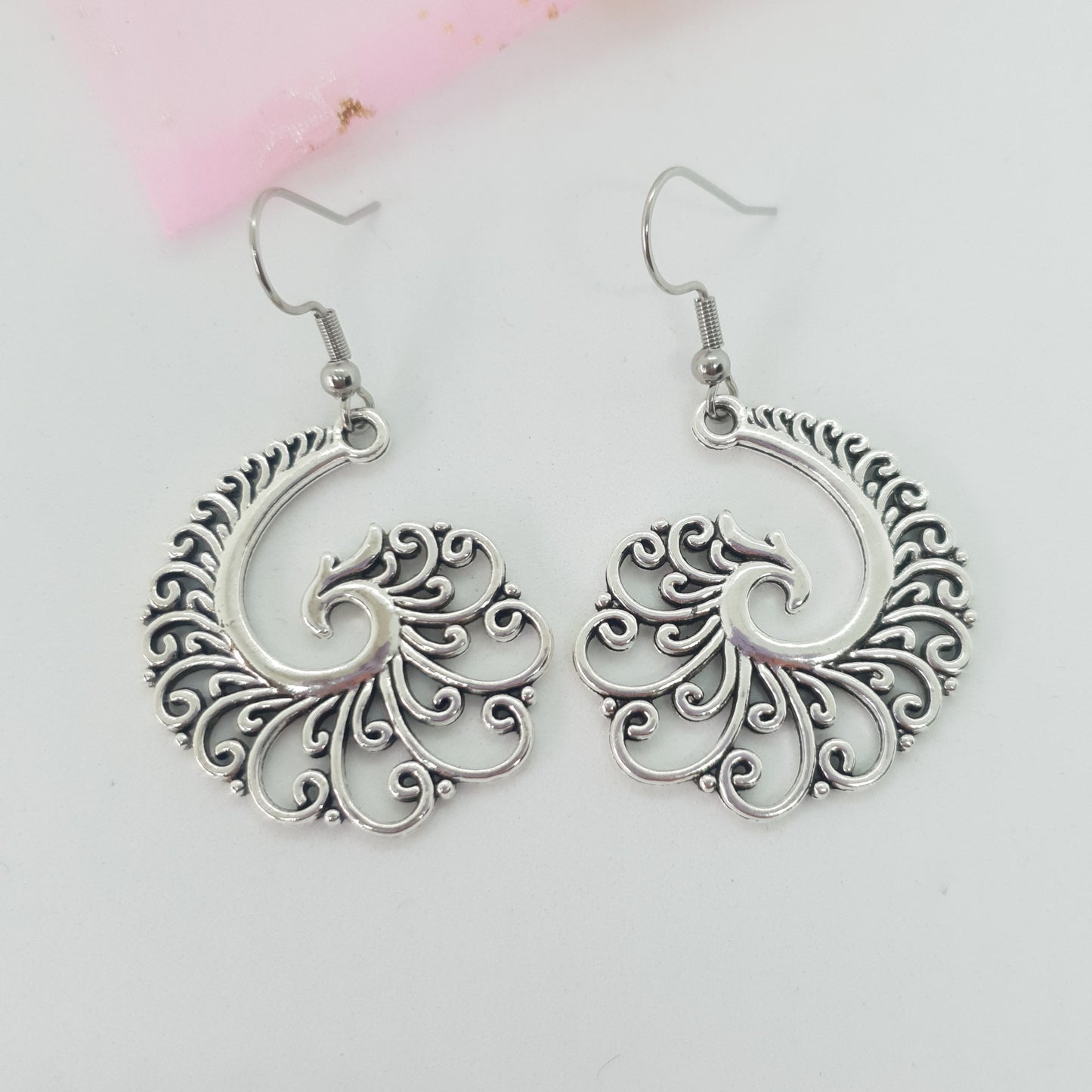 Filigree Spiral Phoenix Earrings