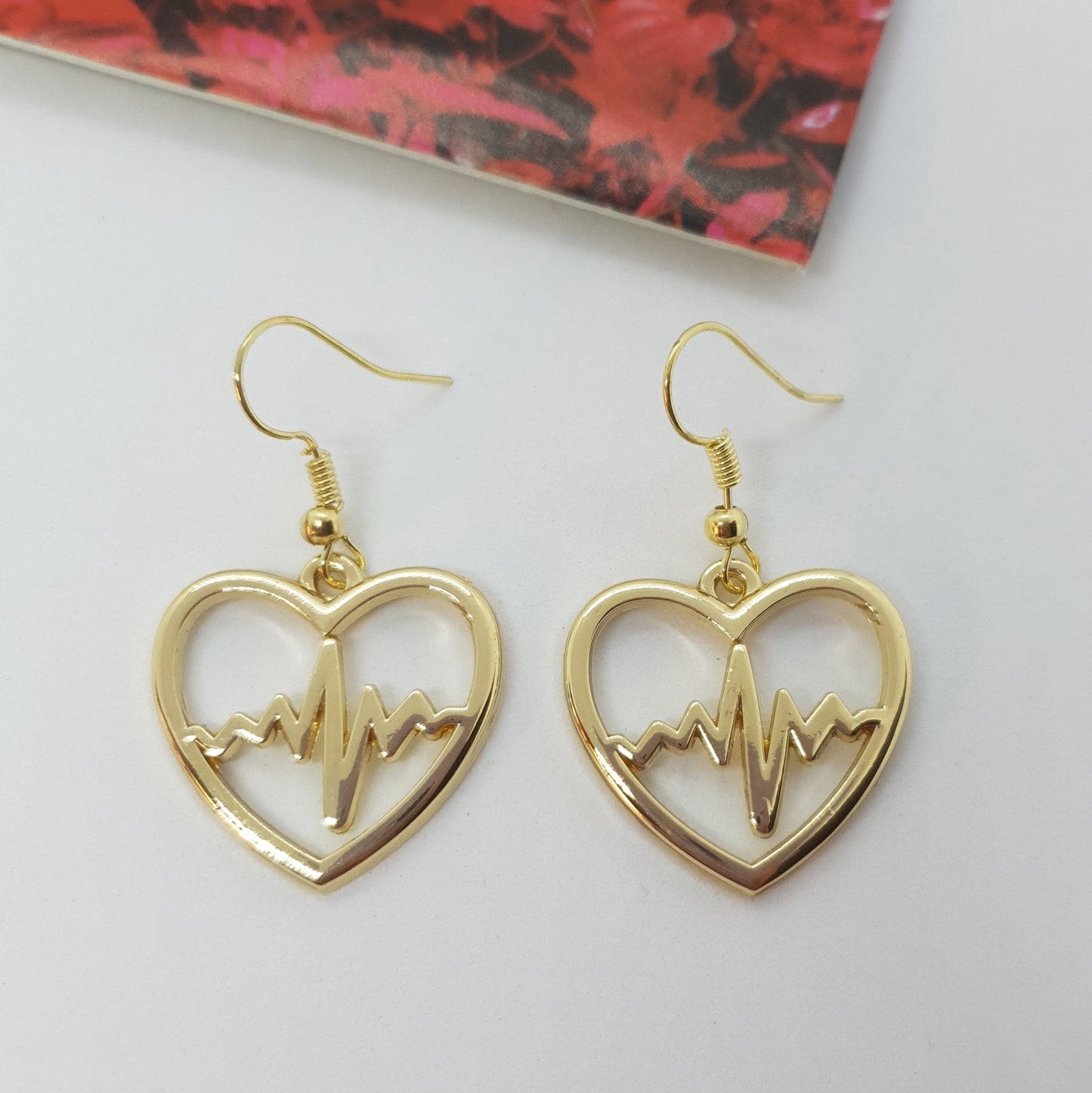 Gold Heartbeat Earrings