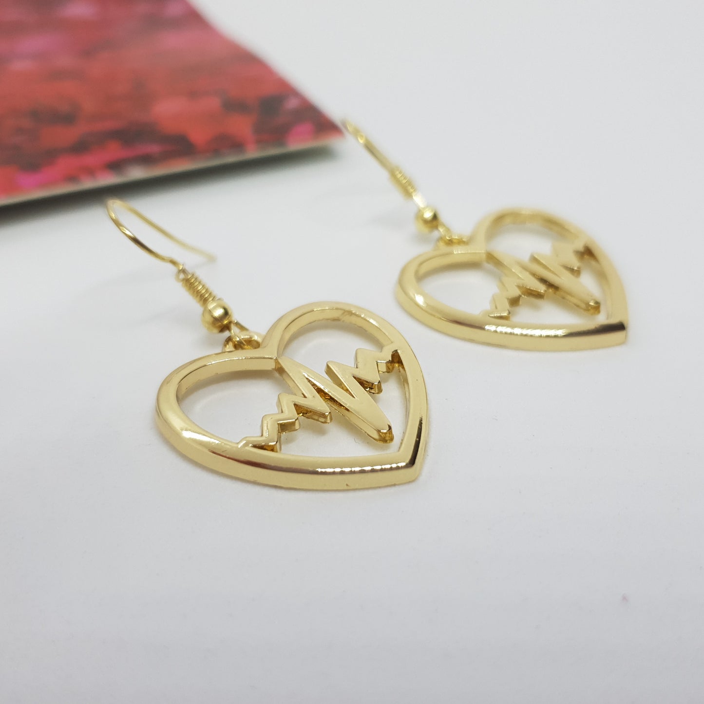 Gold Heartbeat Earrings