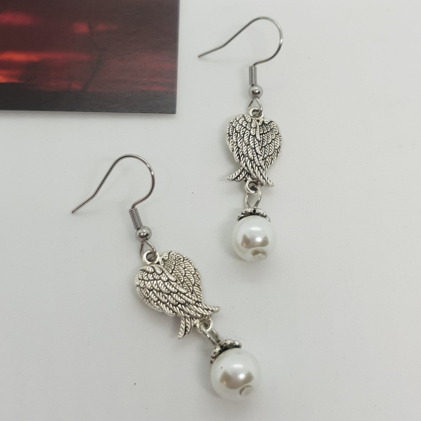 Silver Baby Angel Wings Earrings