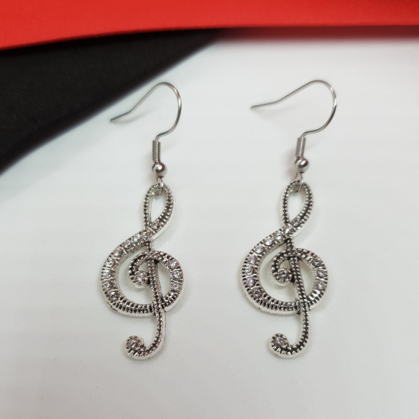 Silver Musical Note Earrings