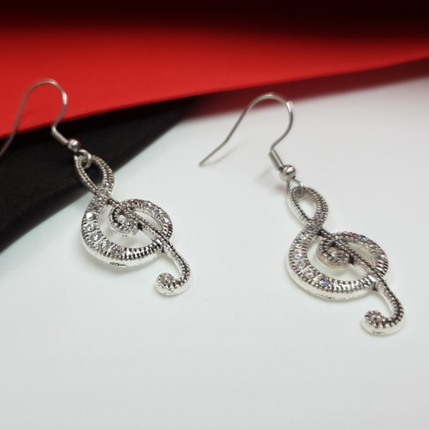 Silver Musical Note Earrings