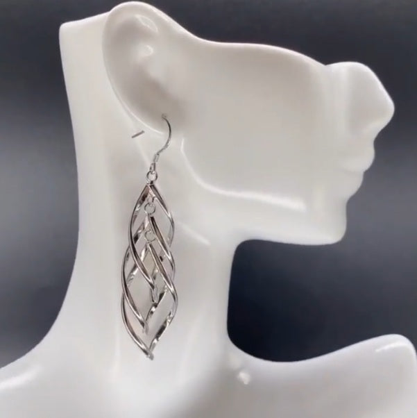 Sterling Silver Spiral Drop Earrings