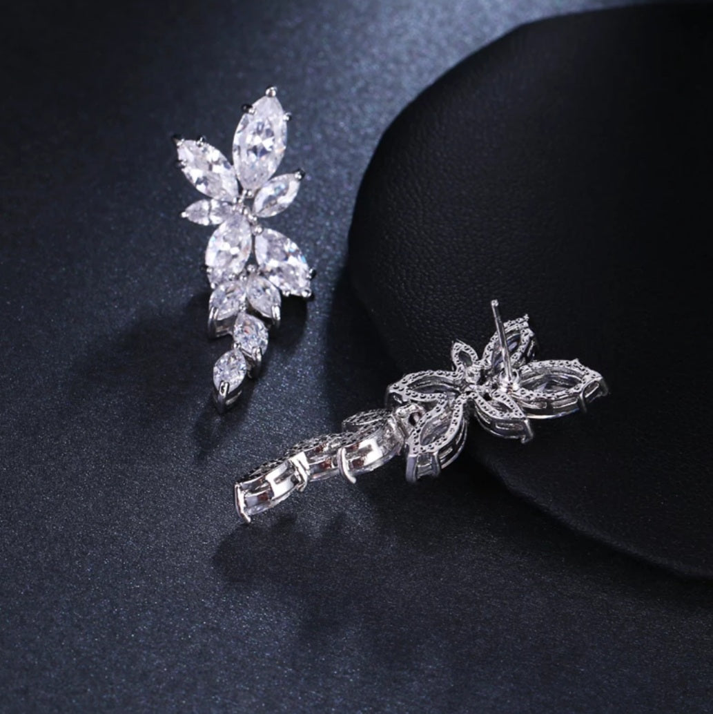 Luxury Sparkling Leaves Jewellery Set