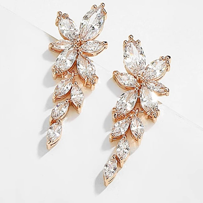 Luxury Sparkling Leaves Jewellery Set