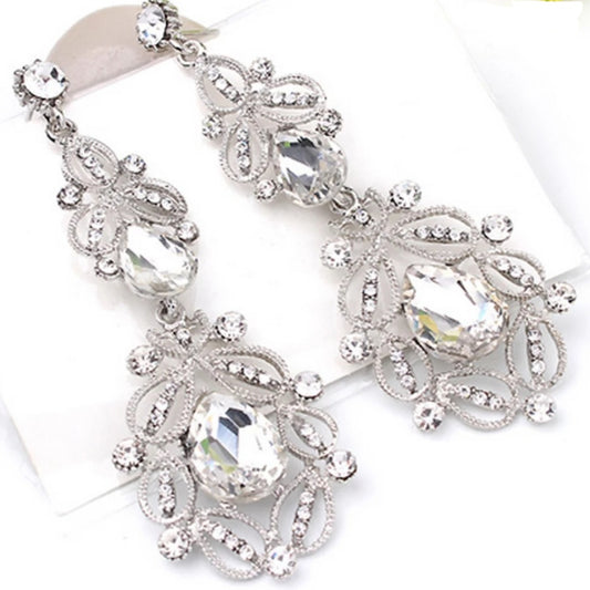 Hollow Carved Crystal Earrings