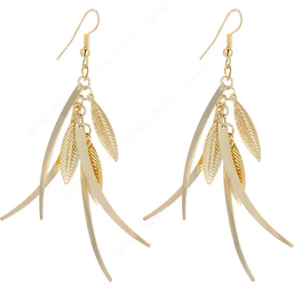 Loose Leaf Tassel Light Weight Earrings