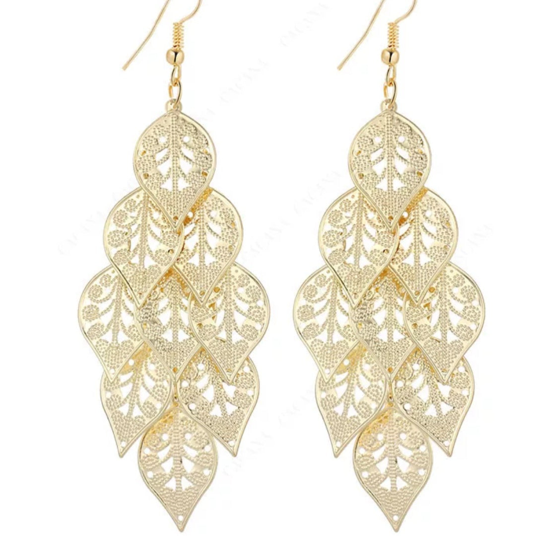 Light Weight Symmetry Leaves Earrings