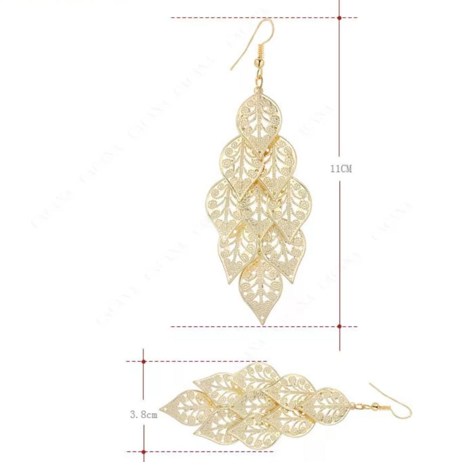 Light Weight Symmetry Leaves Earrings