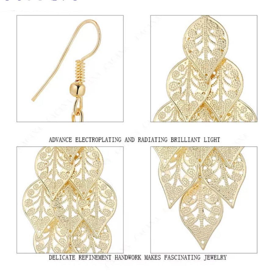 Light Weight Symmetry Leaves Earrings