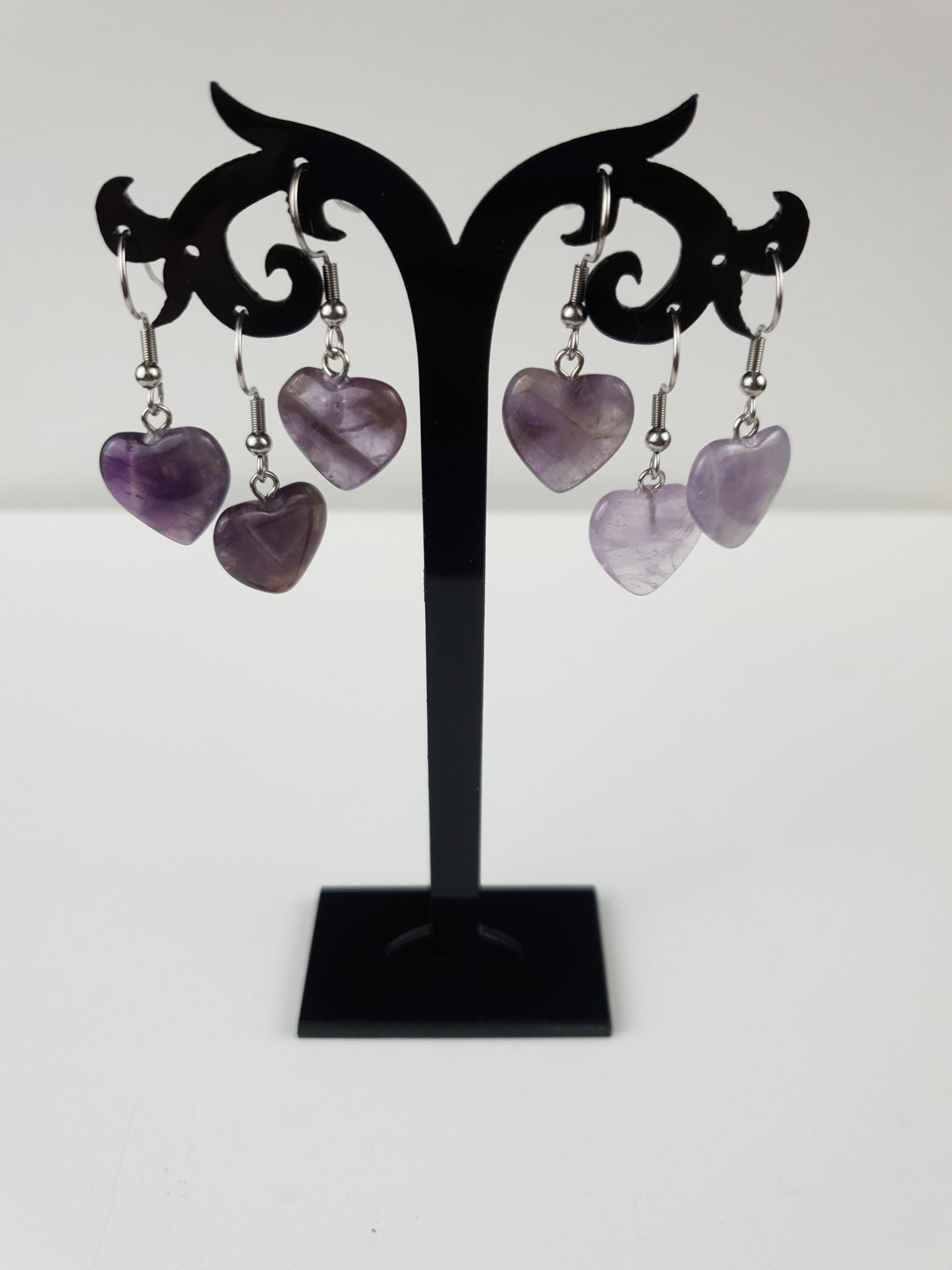 15mm Natural Heart Stone Earrings