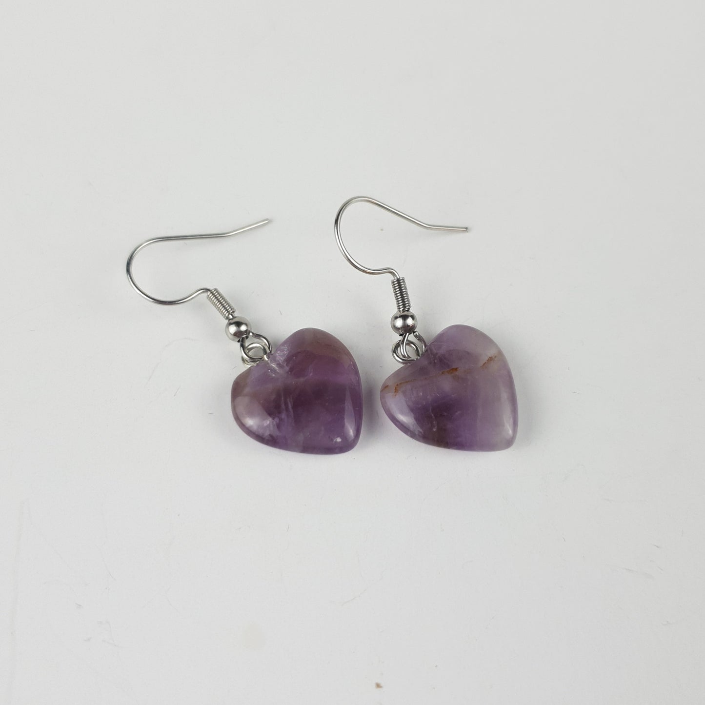 15mm Natural Heart Stone Earrings