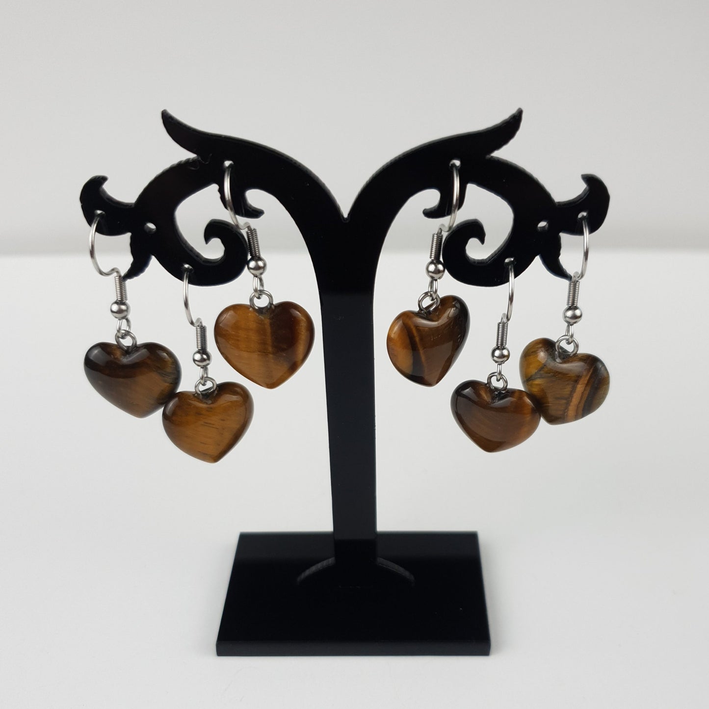 15mm Natural Heart Stone Earrings