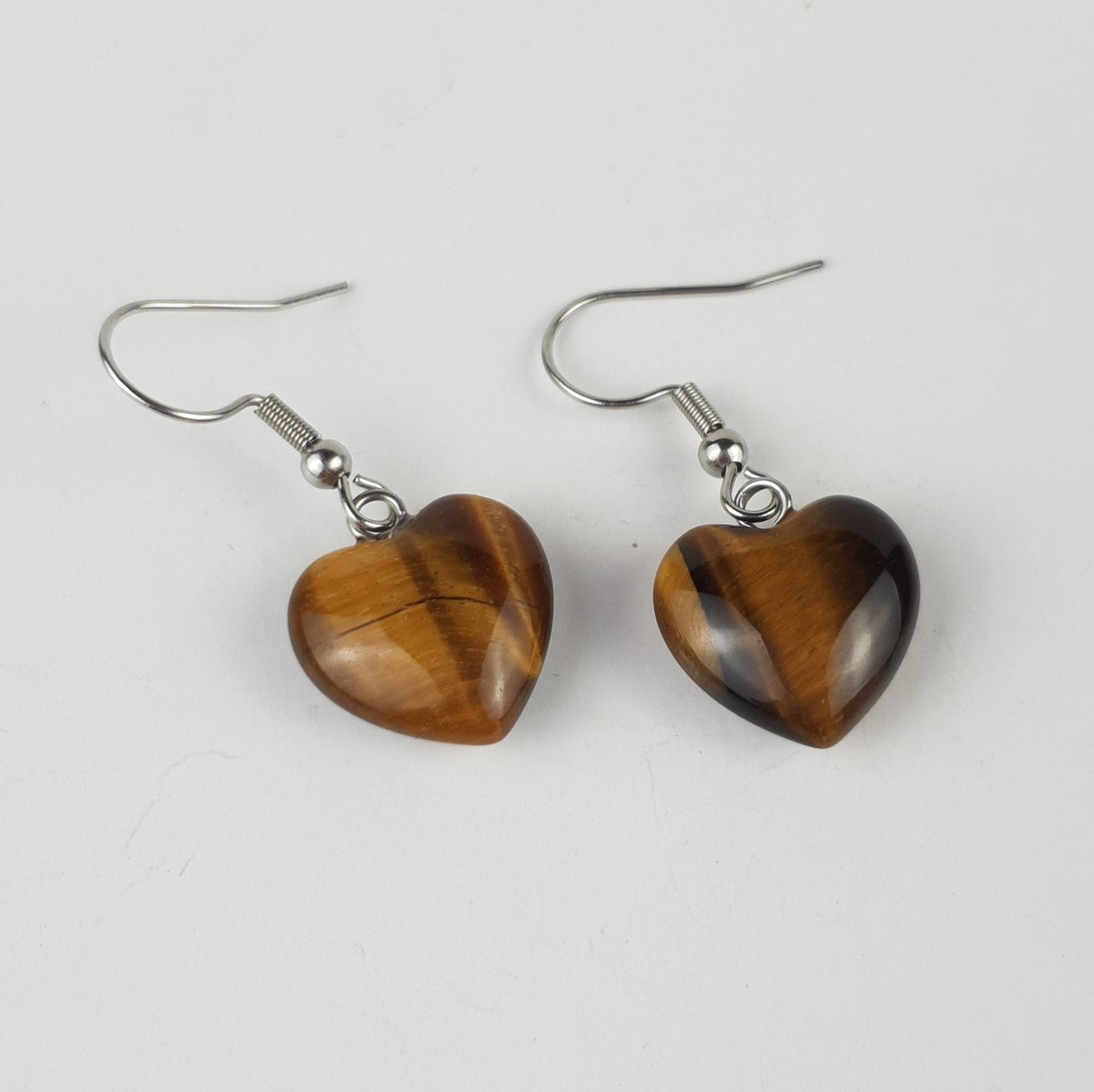 15mm Natural Heart Stone Earrings