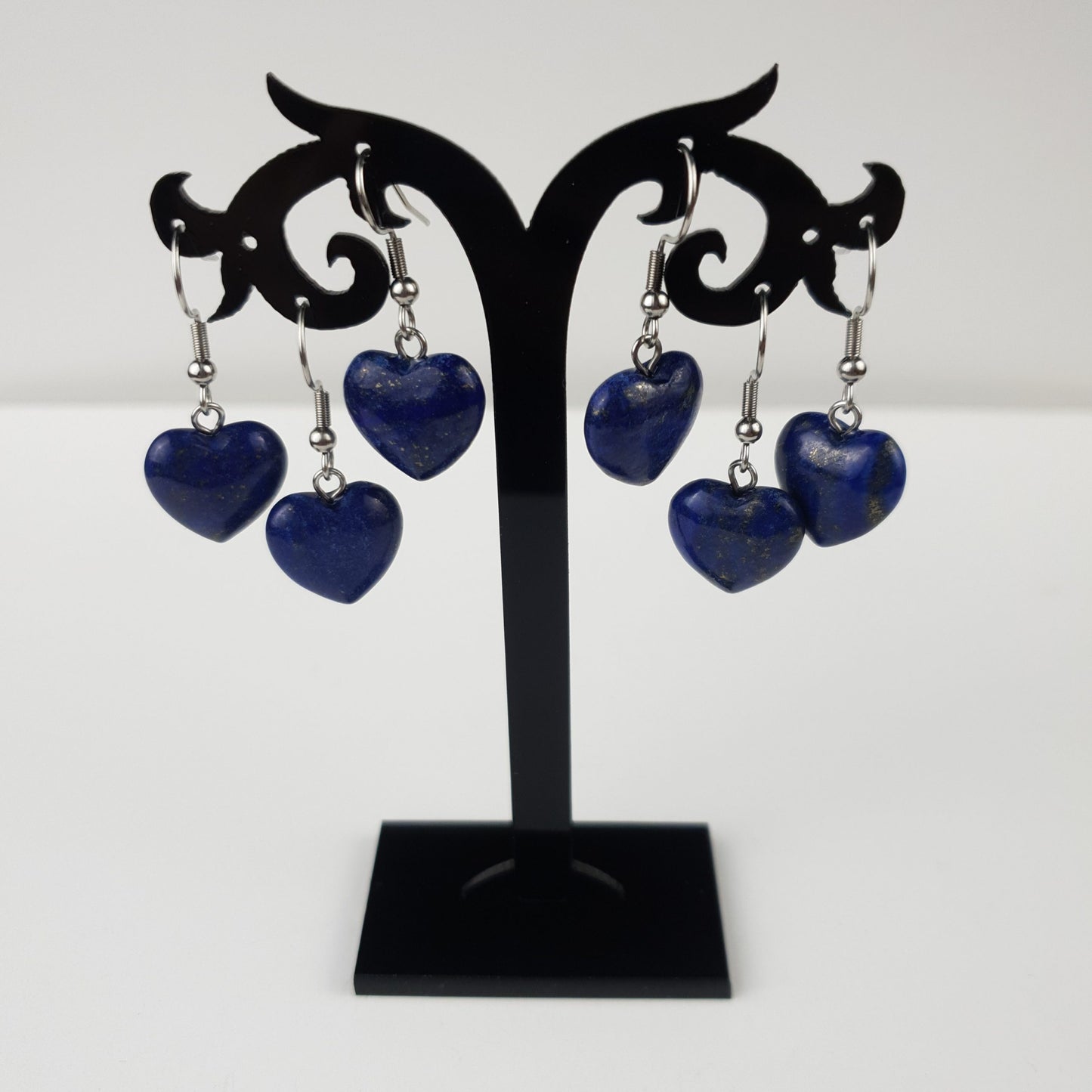 15mm Natural Heart Stone Earrings