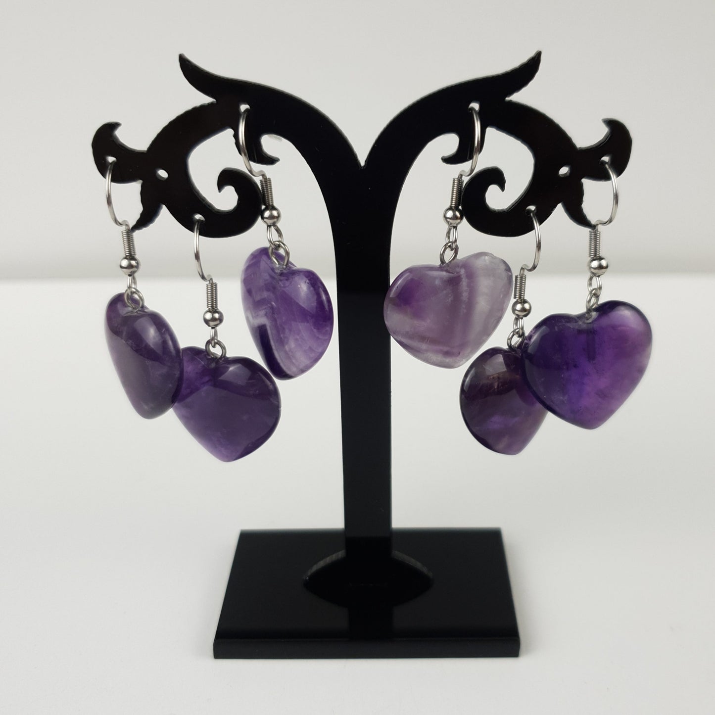 20mm Natural Heart Stone Earrings