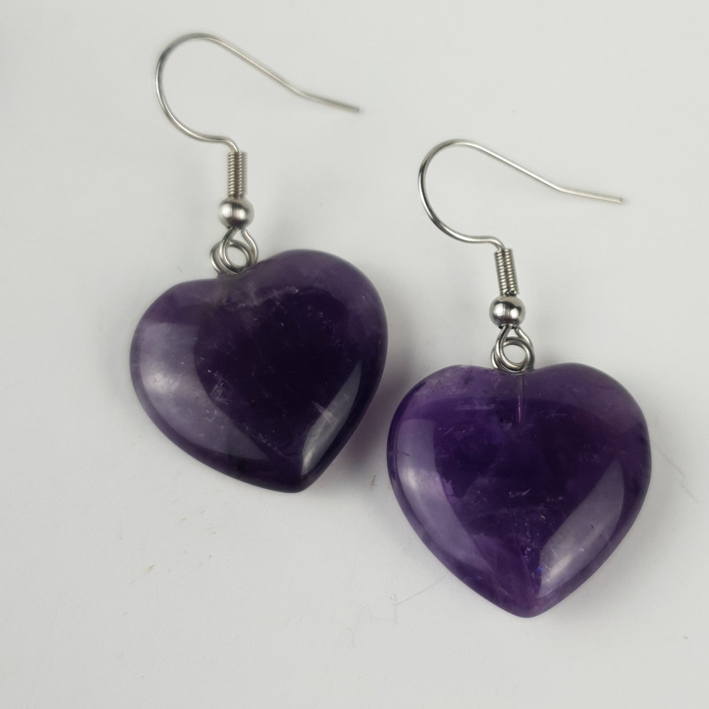 20mm Natural Heart Stone Earrings