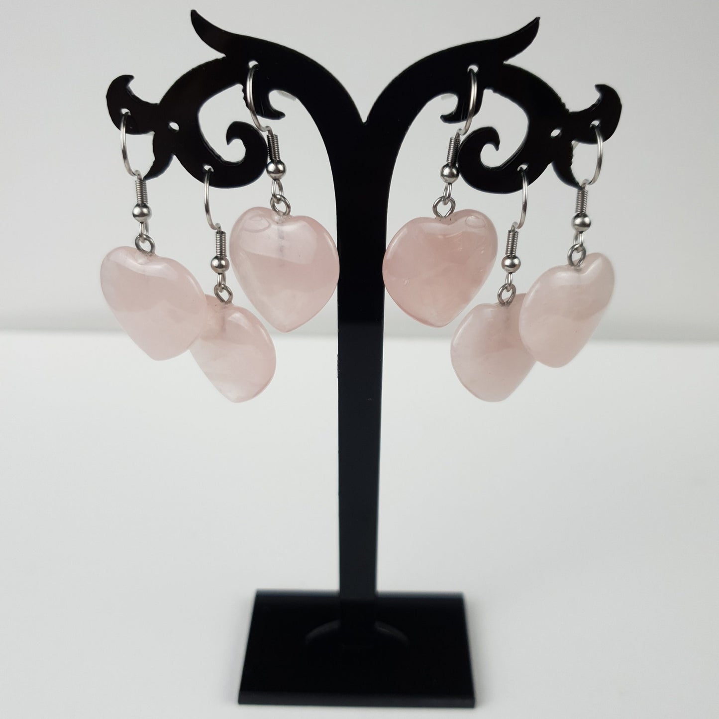 20mm Natural Heart Stone Earrings