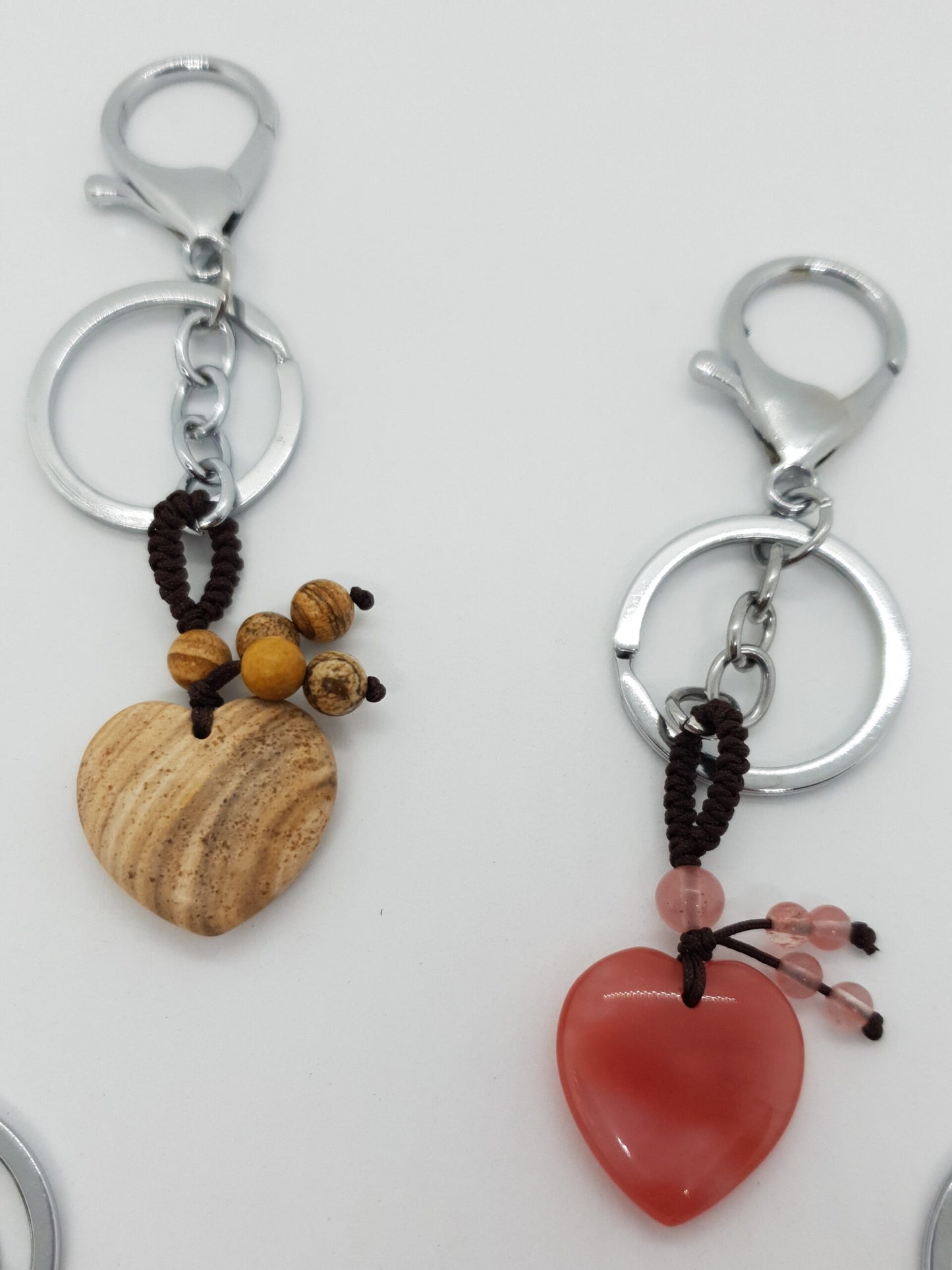 25mm Heart Stone Keychain