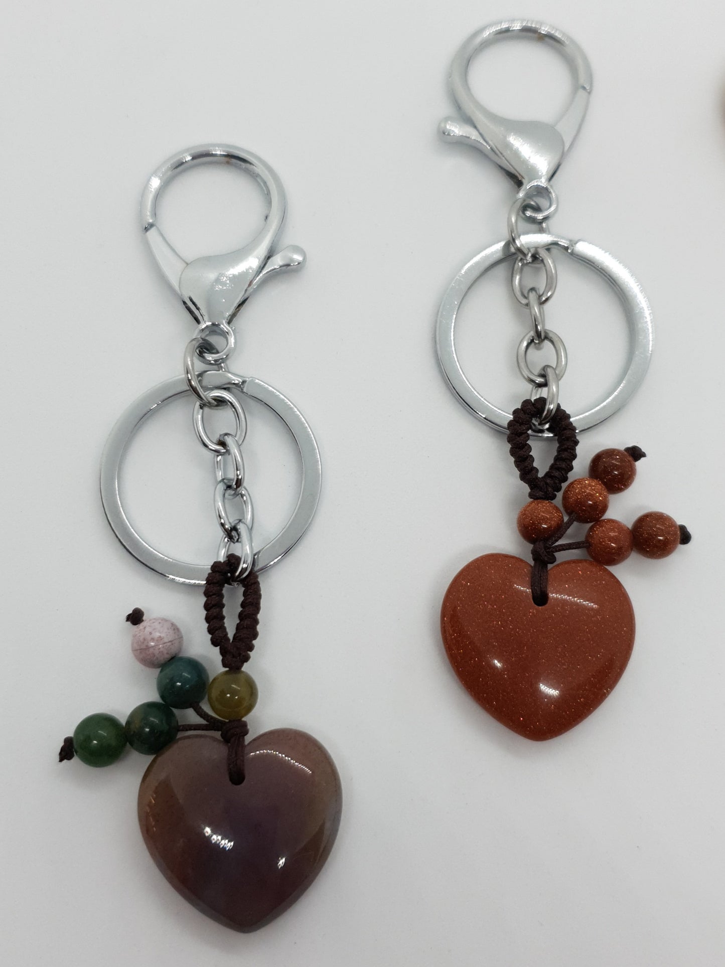 25mm Heart Stone Keychain