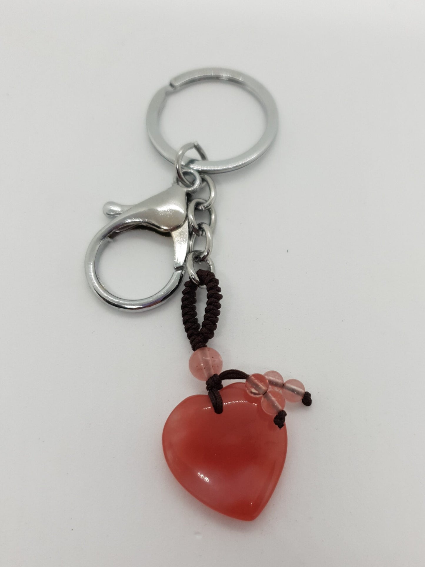 25mm Heart Stone Keychain