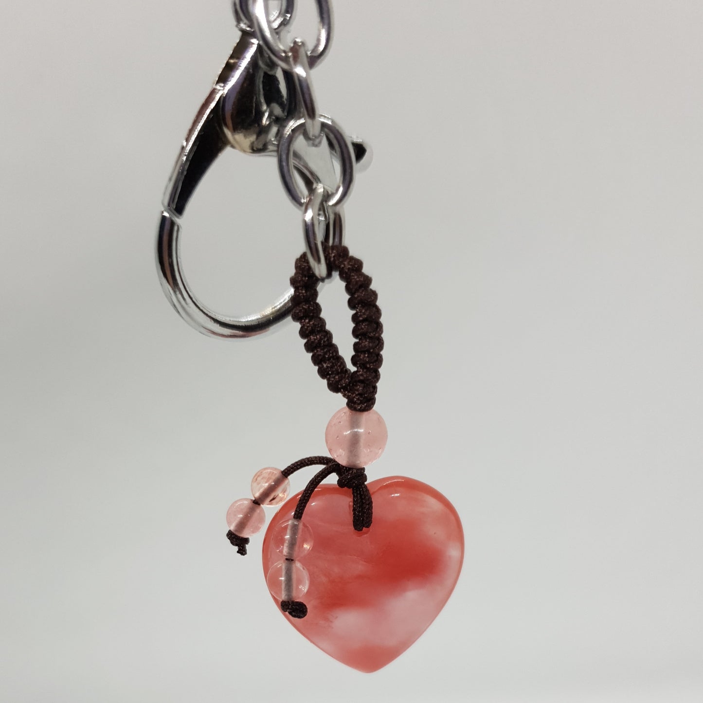 25mm Heart Stone Keychain