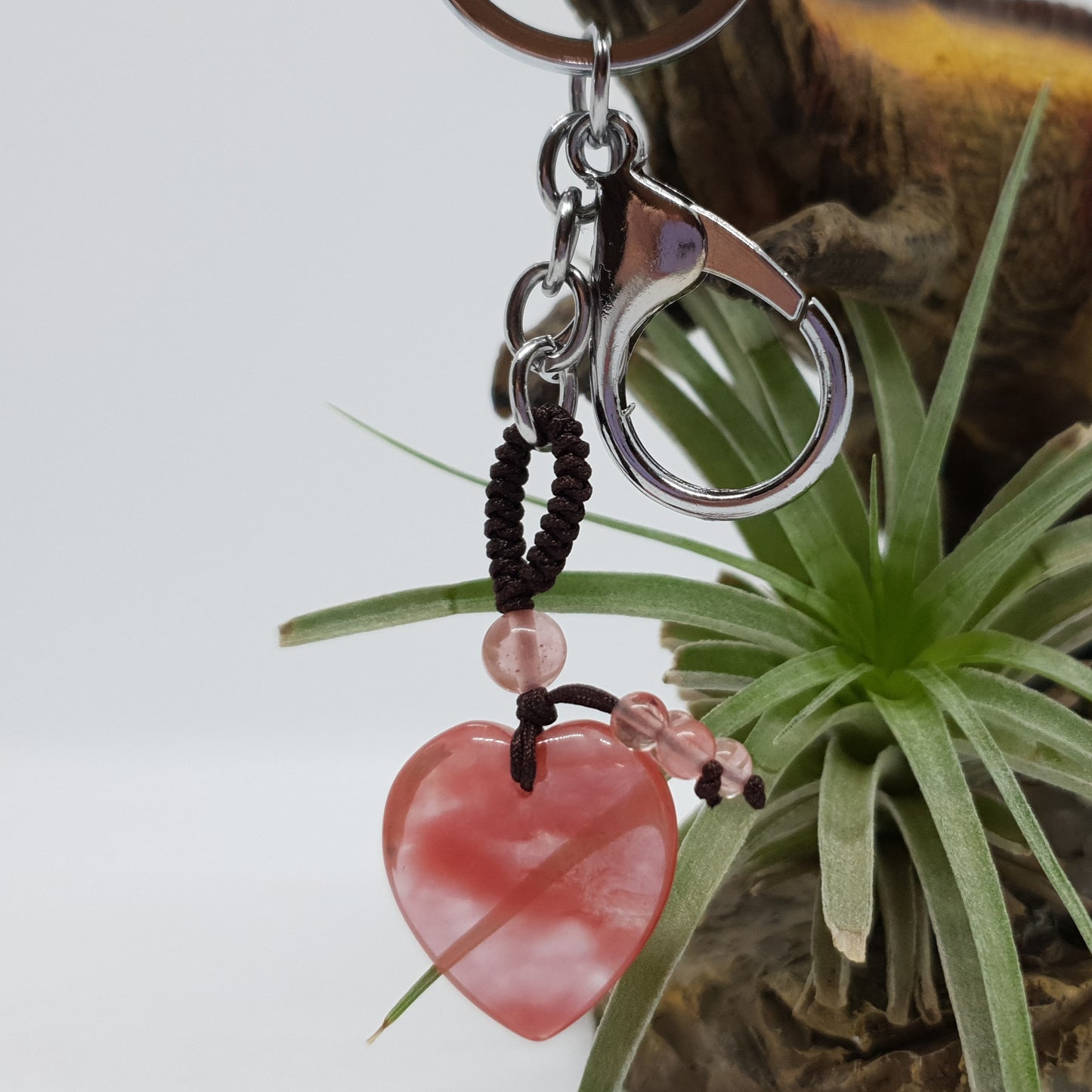 25mm Heart Stone Keychain