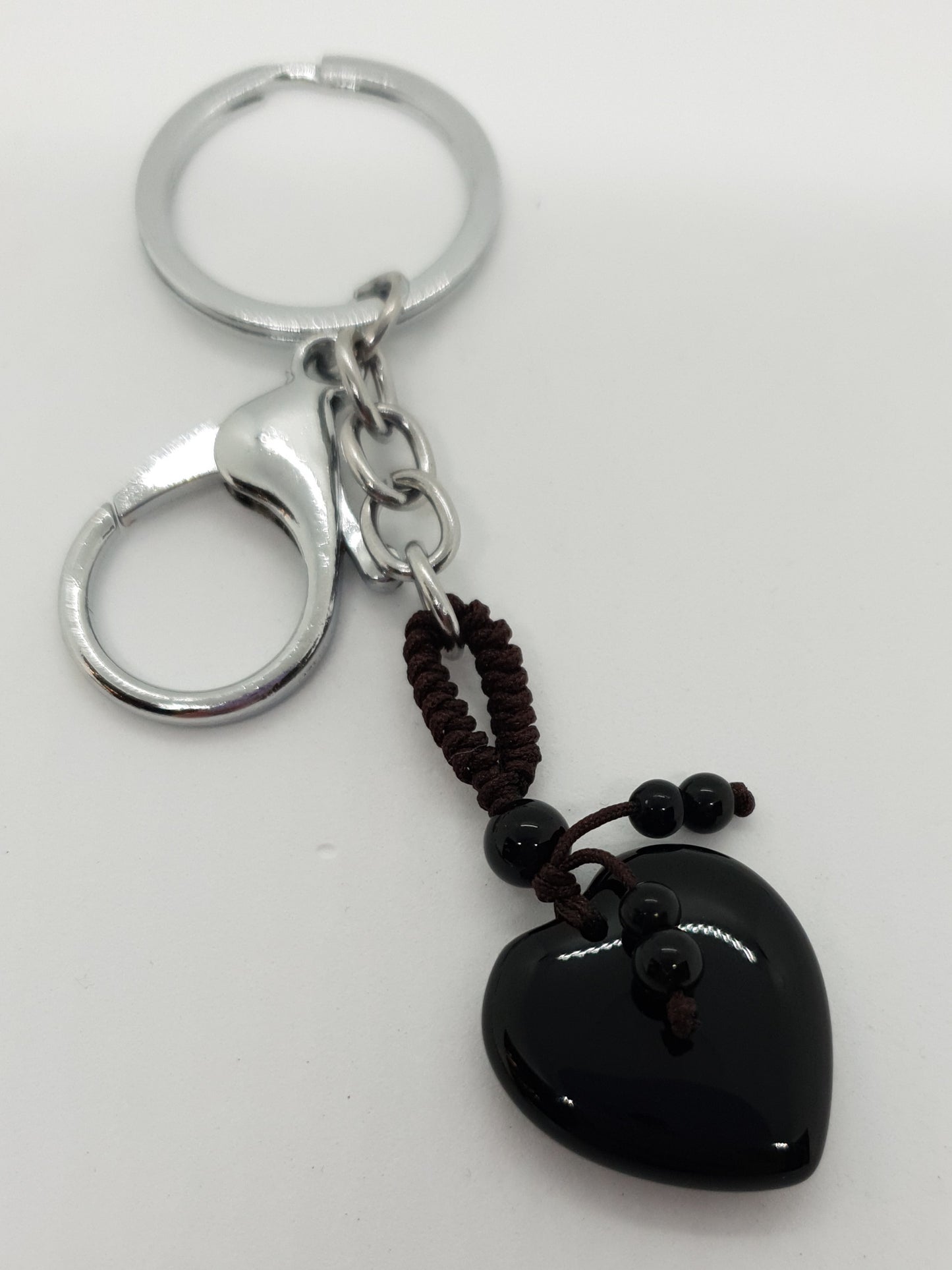 25mm Heart Stone Keychain