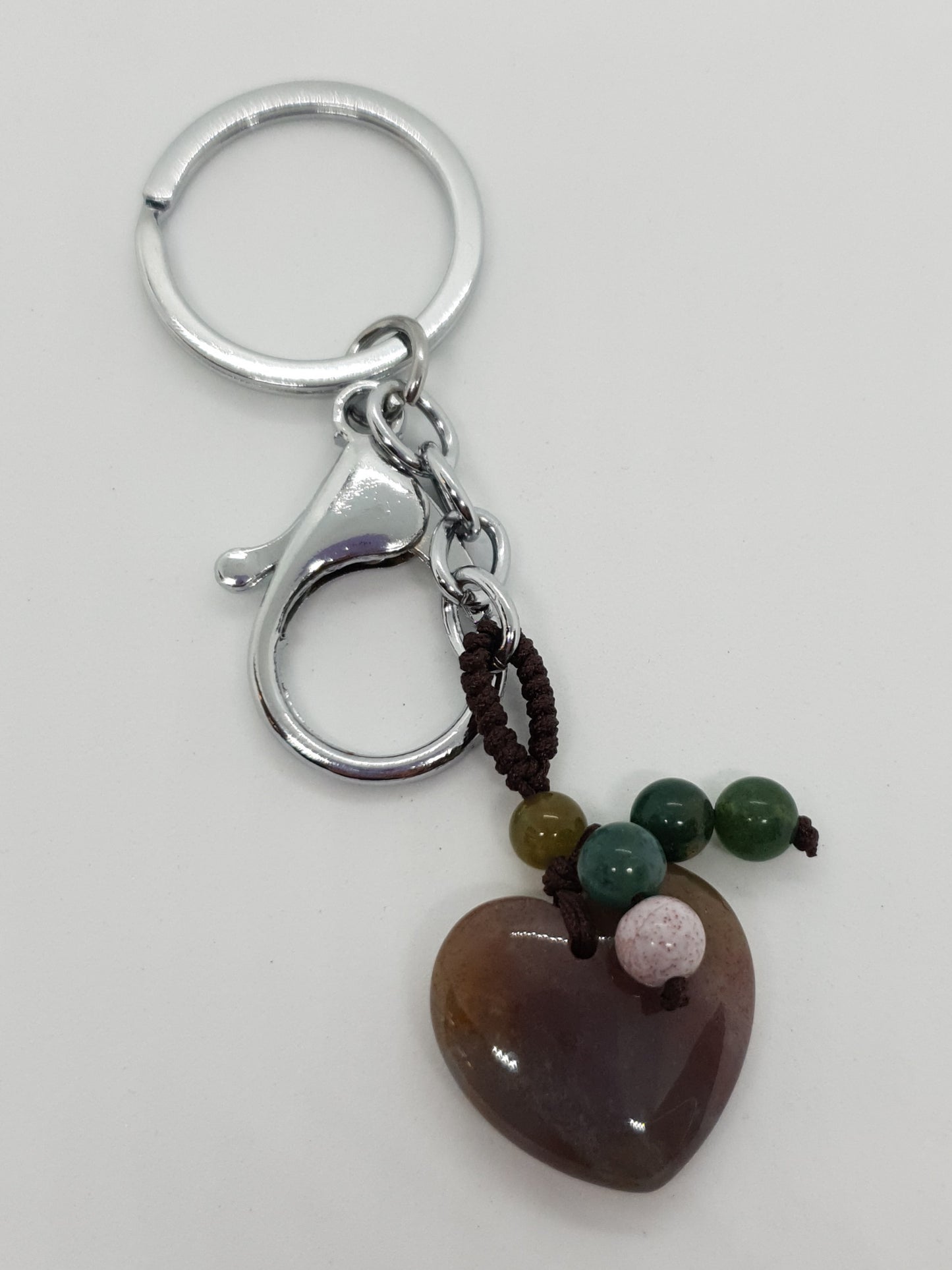 25mm Heart Stone Keychain