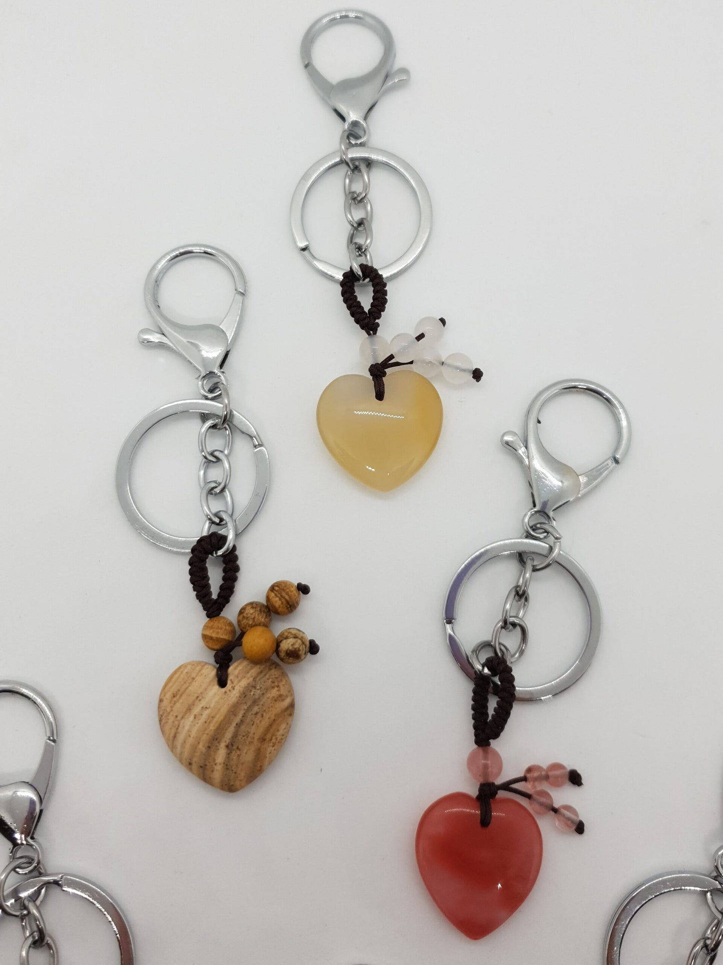 25mm Heart Stone Keychain