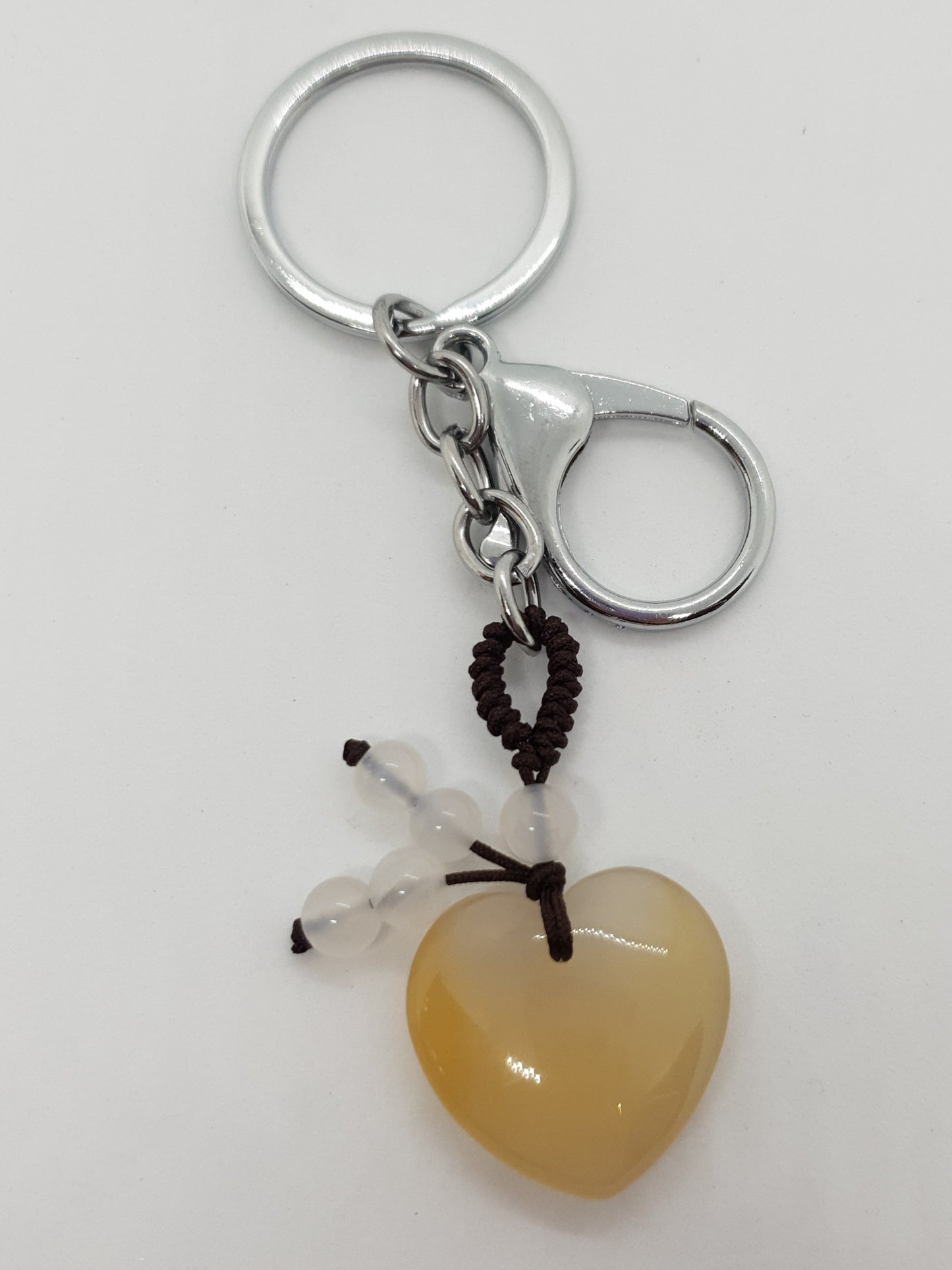 25mm Heart Stone Keychain