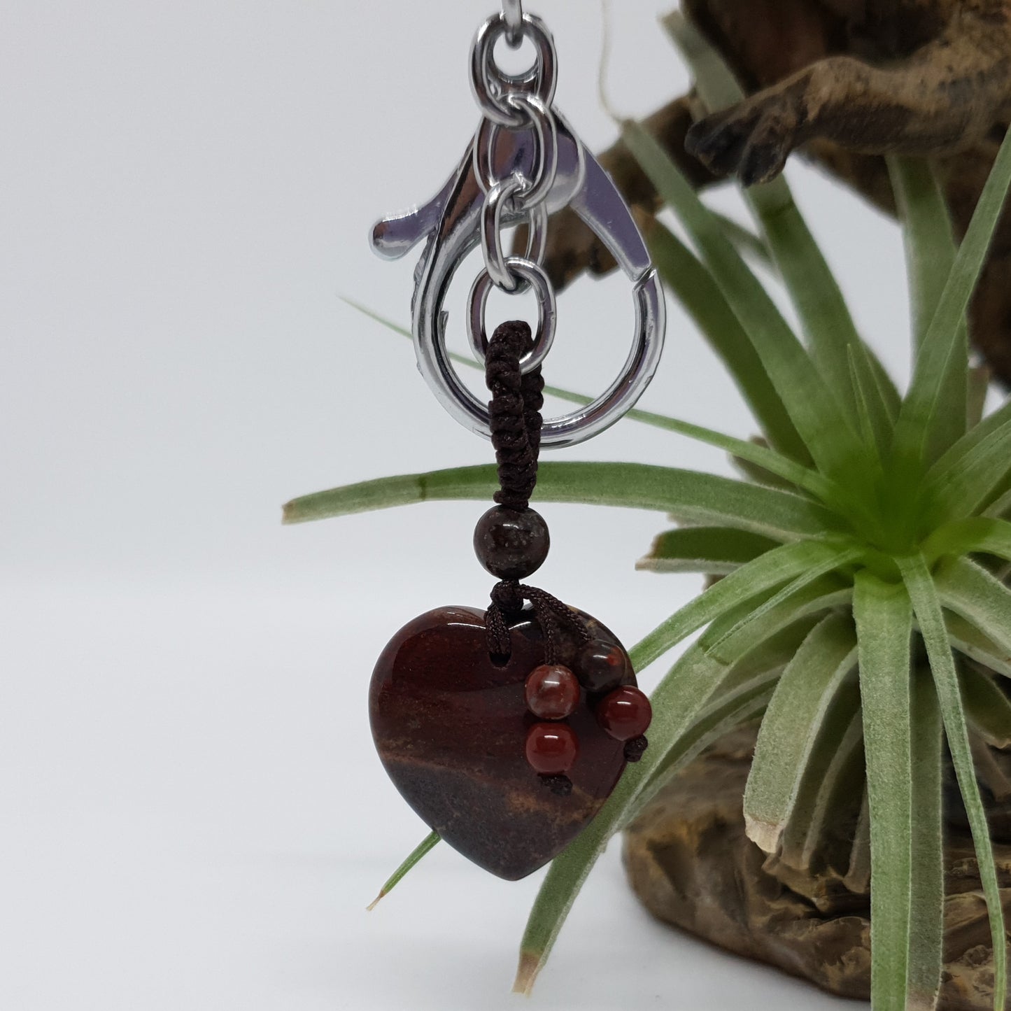 25mm Heart Stone Keychain