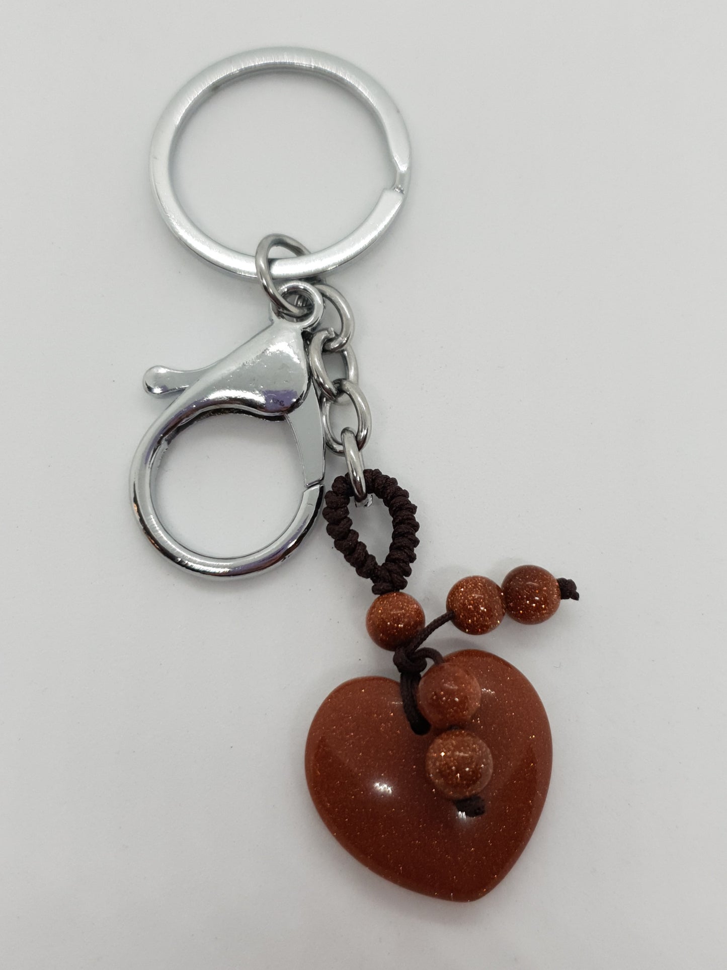 25mm Heart Stone Keychain