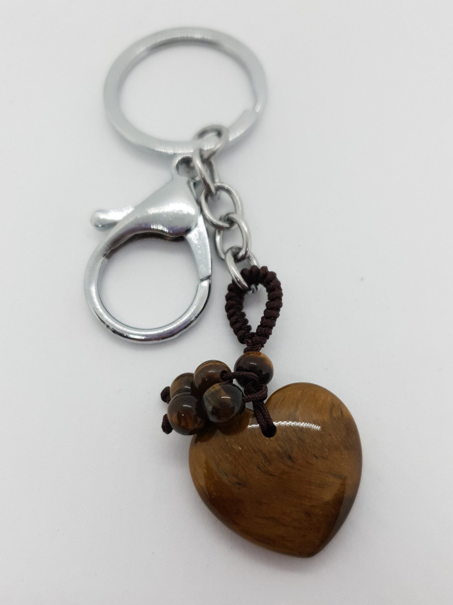 25mm Heart Stone Keychain