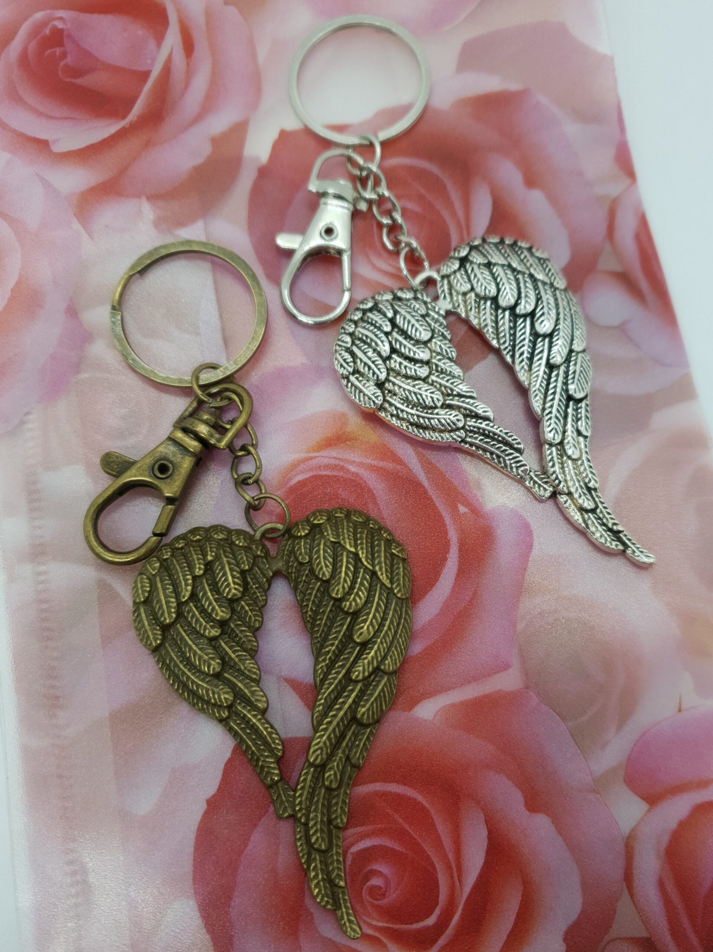 Antique Angel Wings Keychain