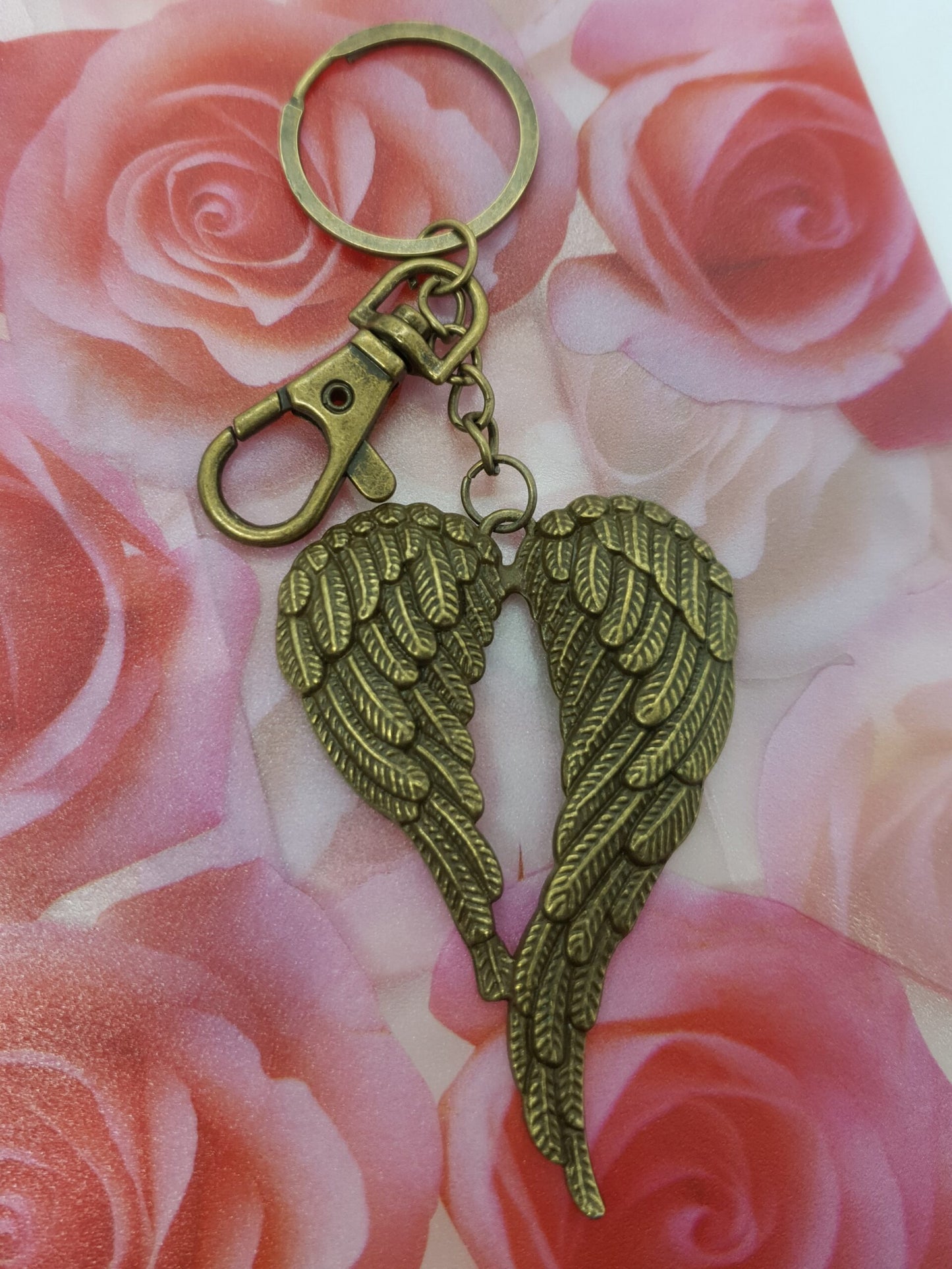 Antique Angel Wings Keychain