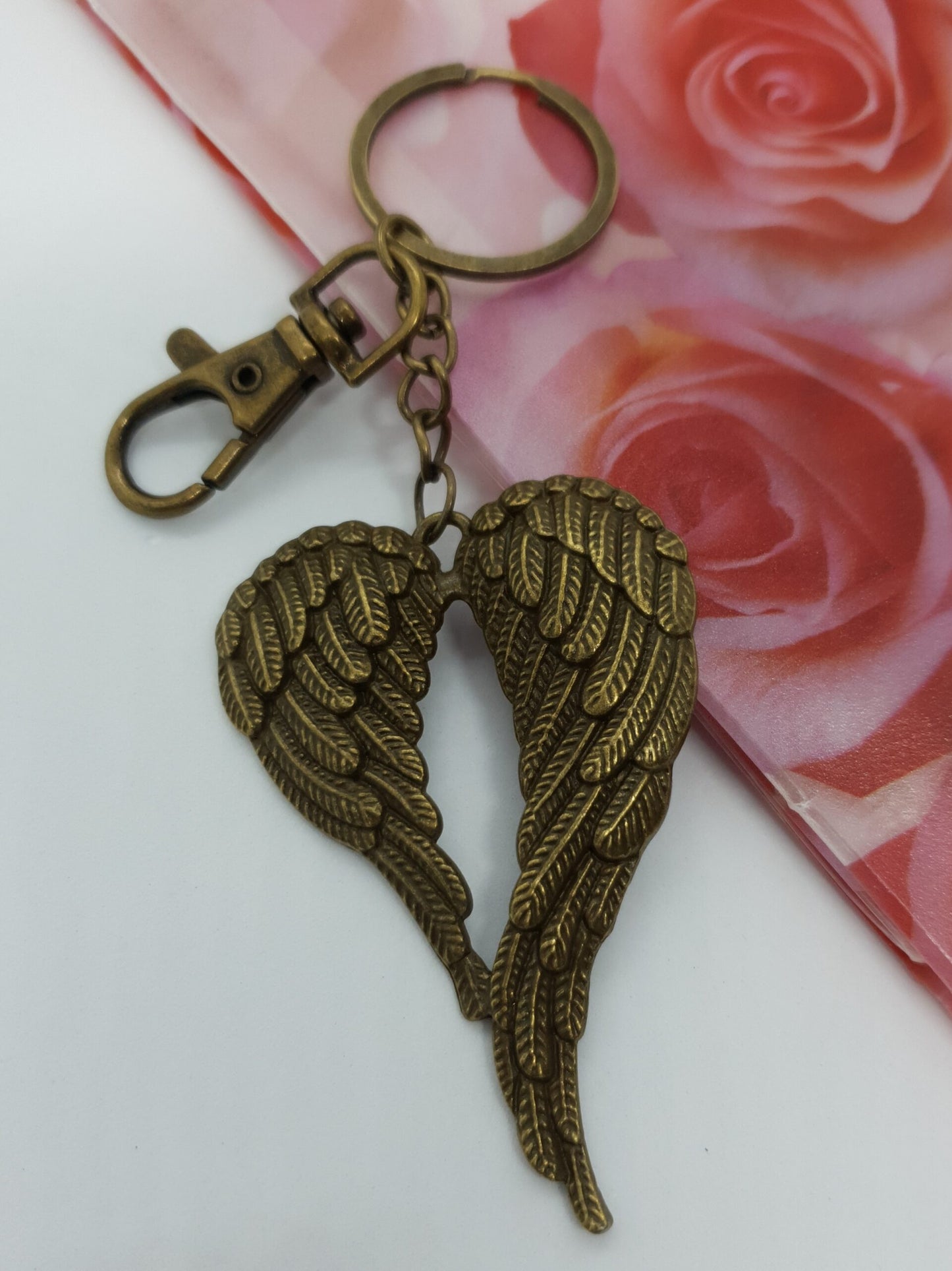 Antique Angel Wings Keychain