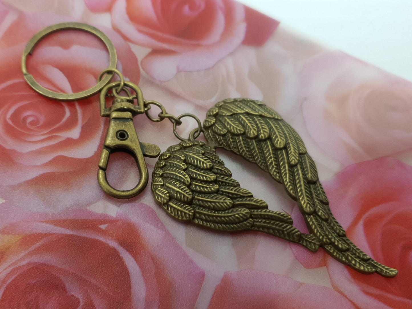 Antique Angel Wings Keychain