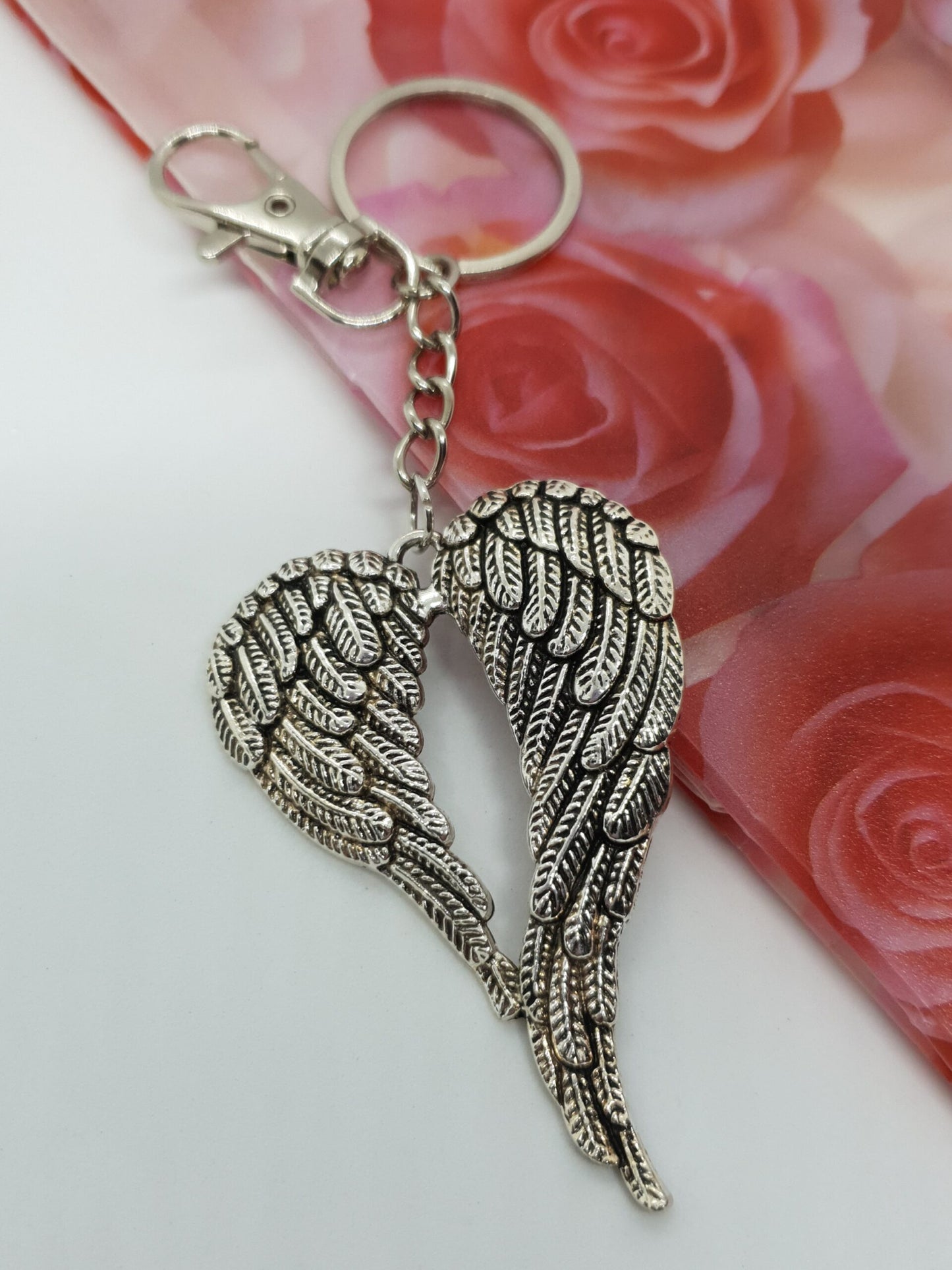 Antique Angel Wings Keychain