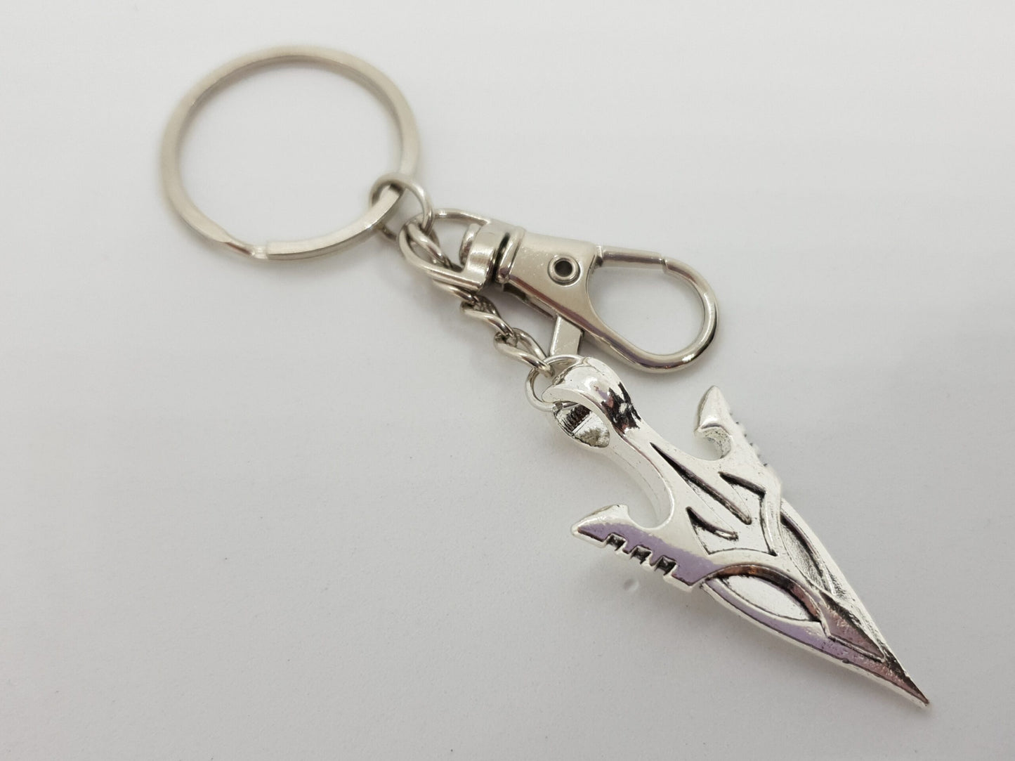 Antique Silver Arrowhead Keychain