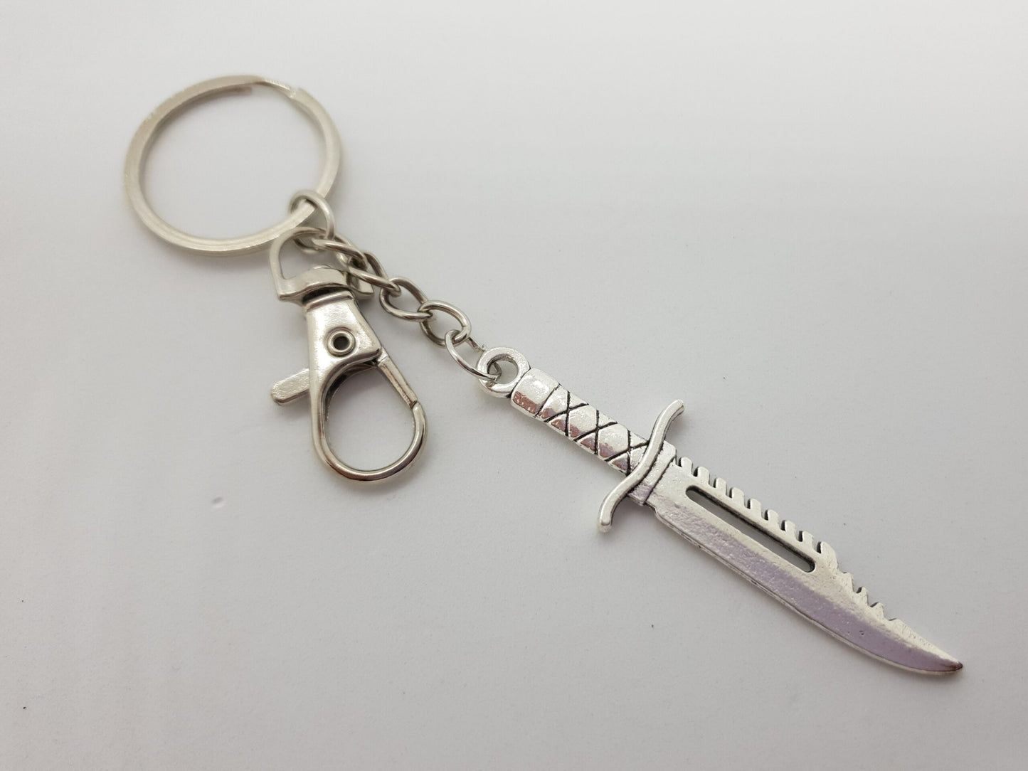 Antique Silver Sword Keychain