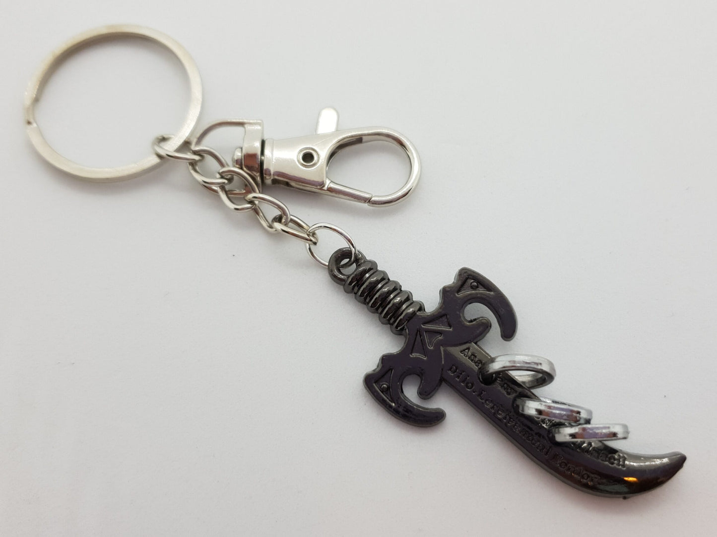 Titanium 3 Ring Blade Keychain