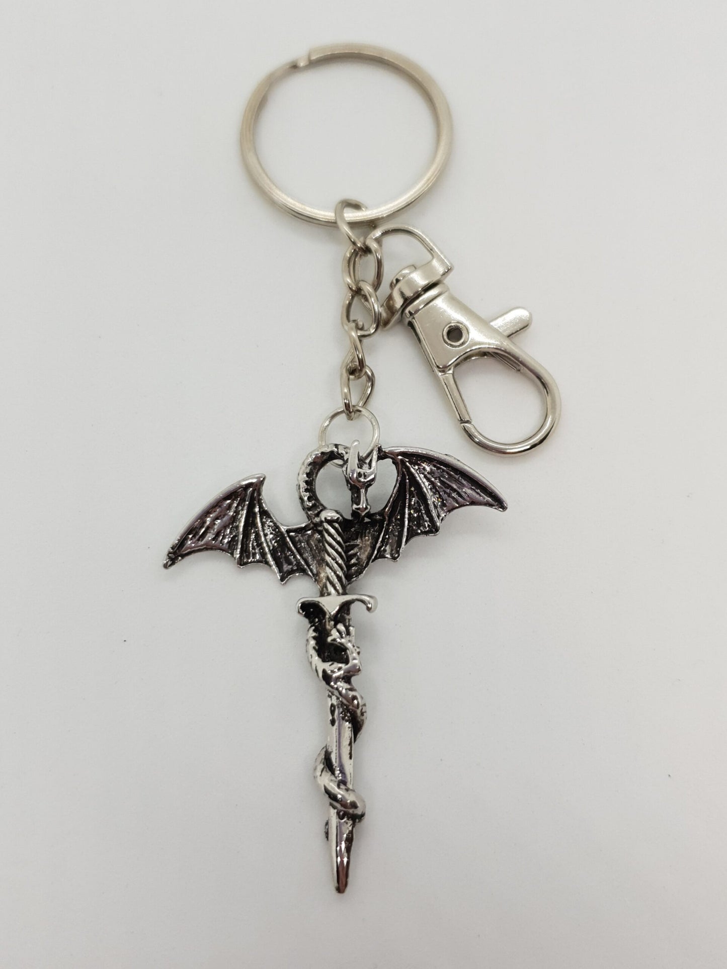 Stainless Steel Dragon Sword Keychain