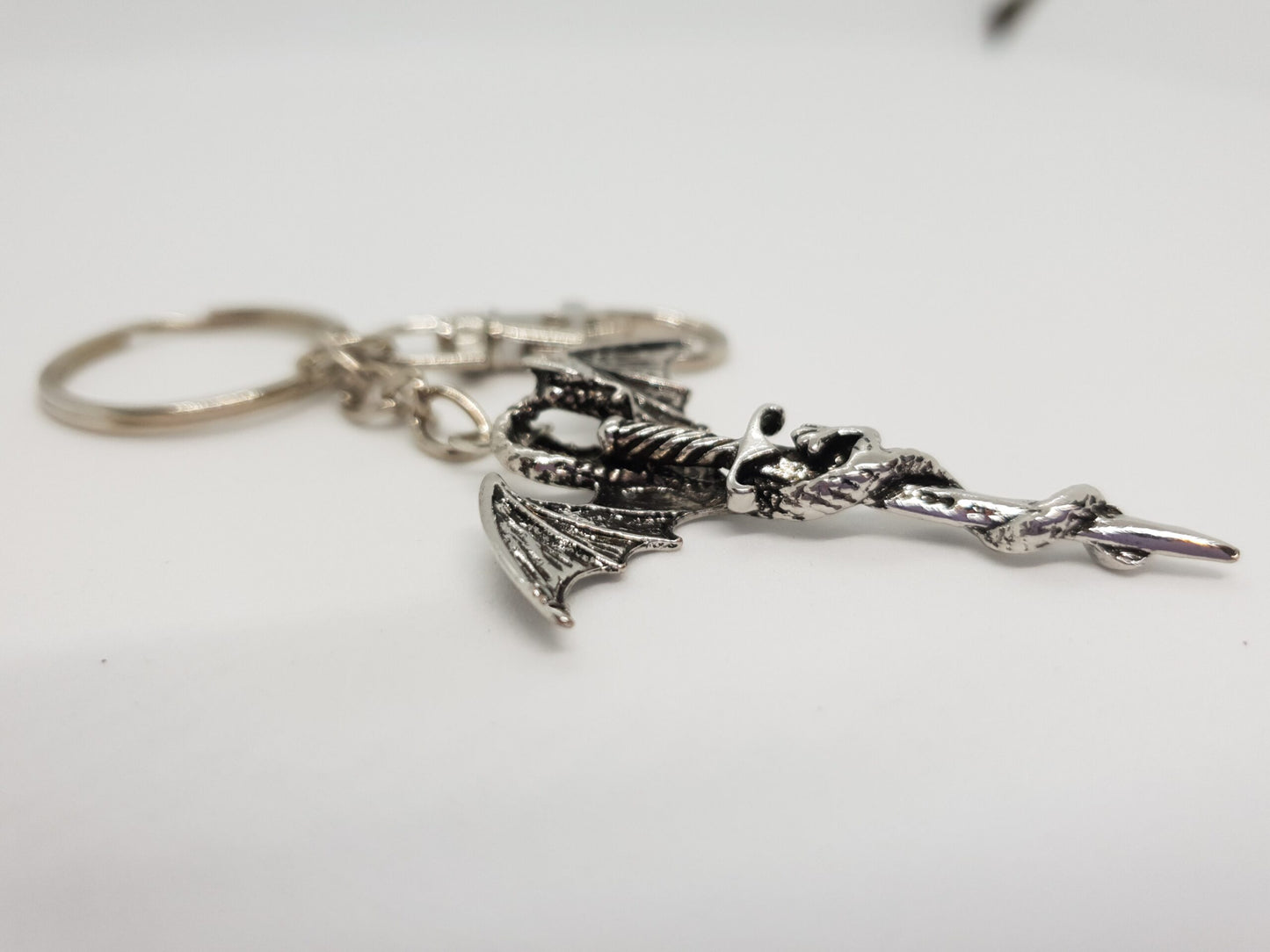 Stainless Steel Dragon Sword Keychain