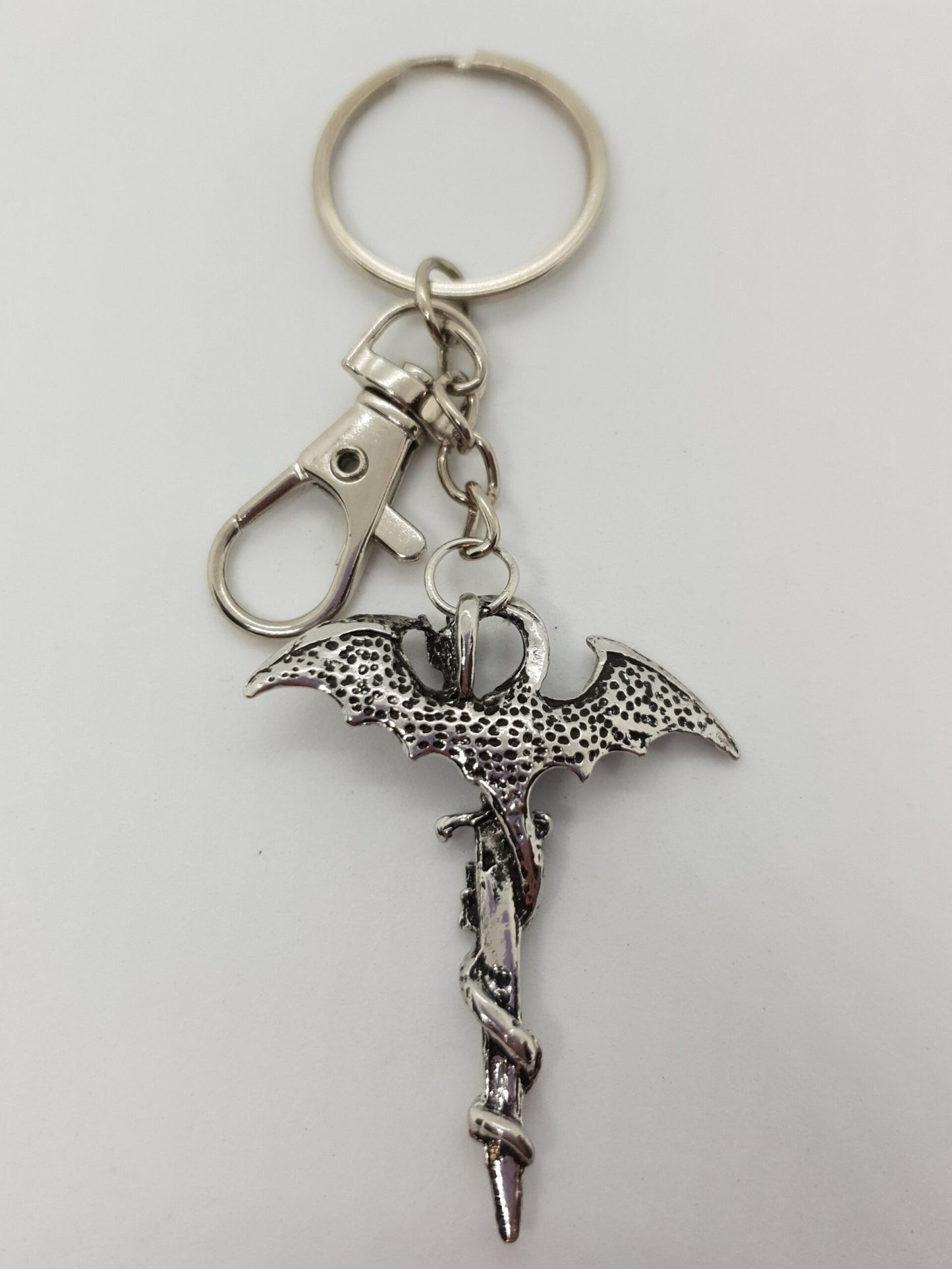 Stainless Steel Dragon Sword Keychain